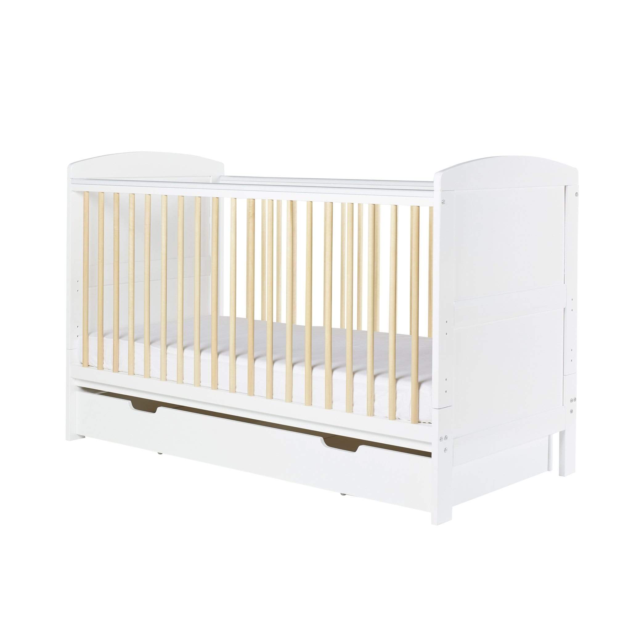 Ickle Bubba Coleby Classic Cot Bed with Under Drawer Scandi White Cot Beds