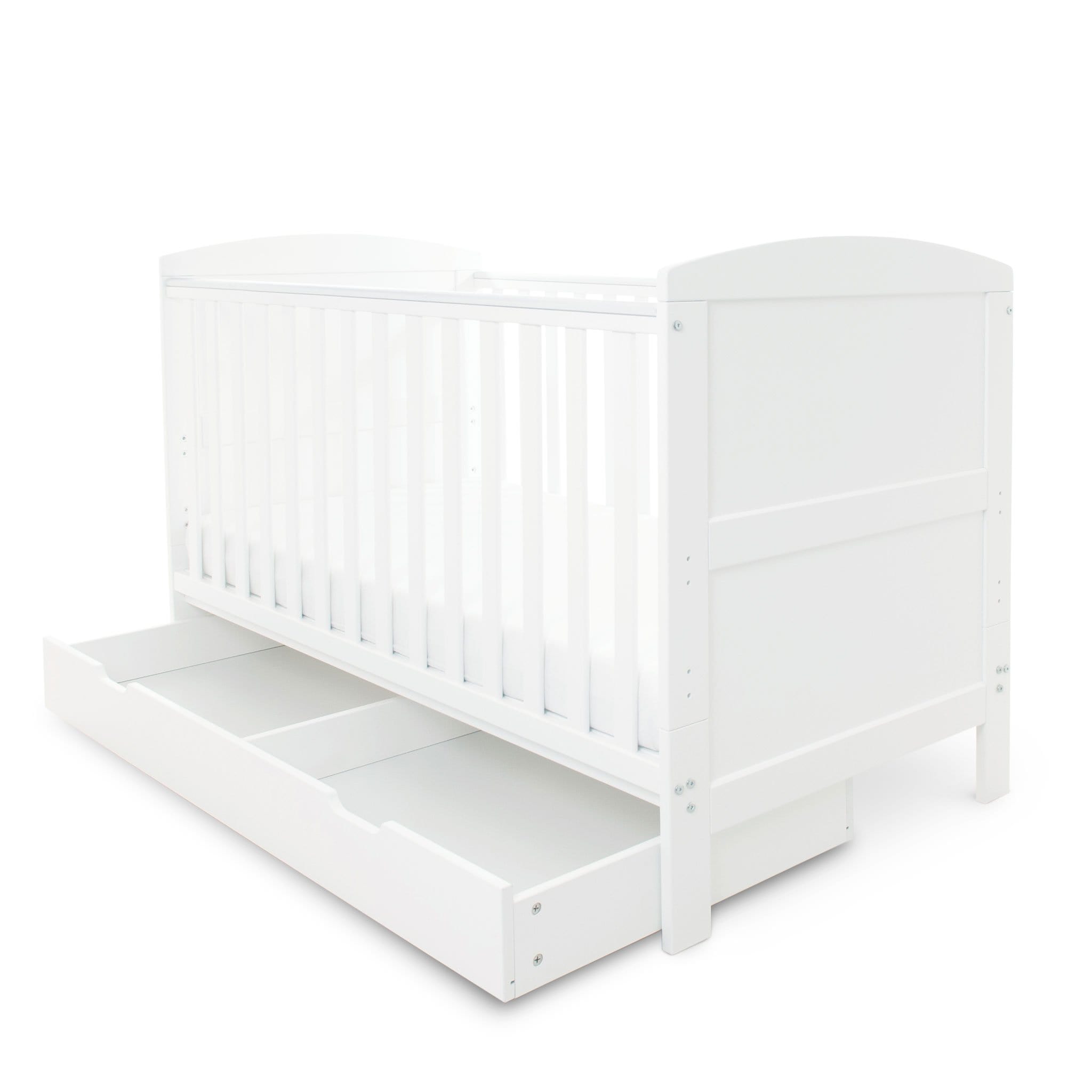 Ickle Bubba Coleby Classic Cot Bed with Under Drawer White Cot Beds