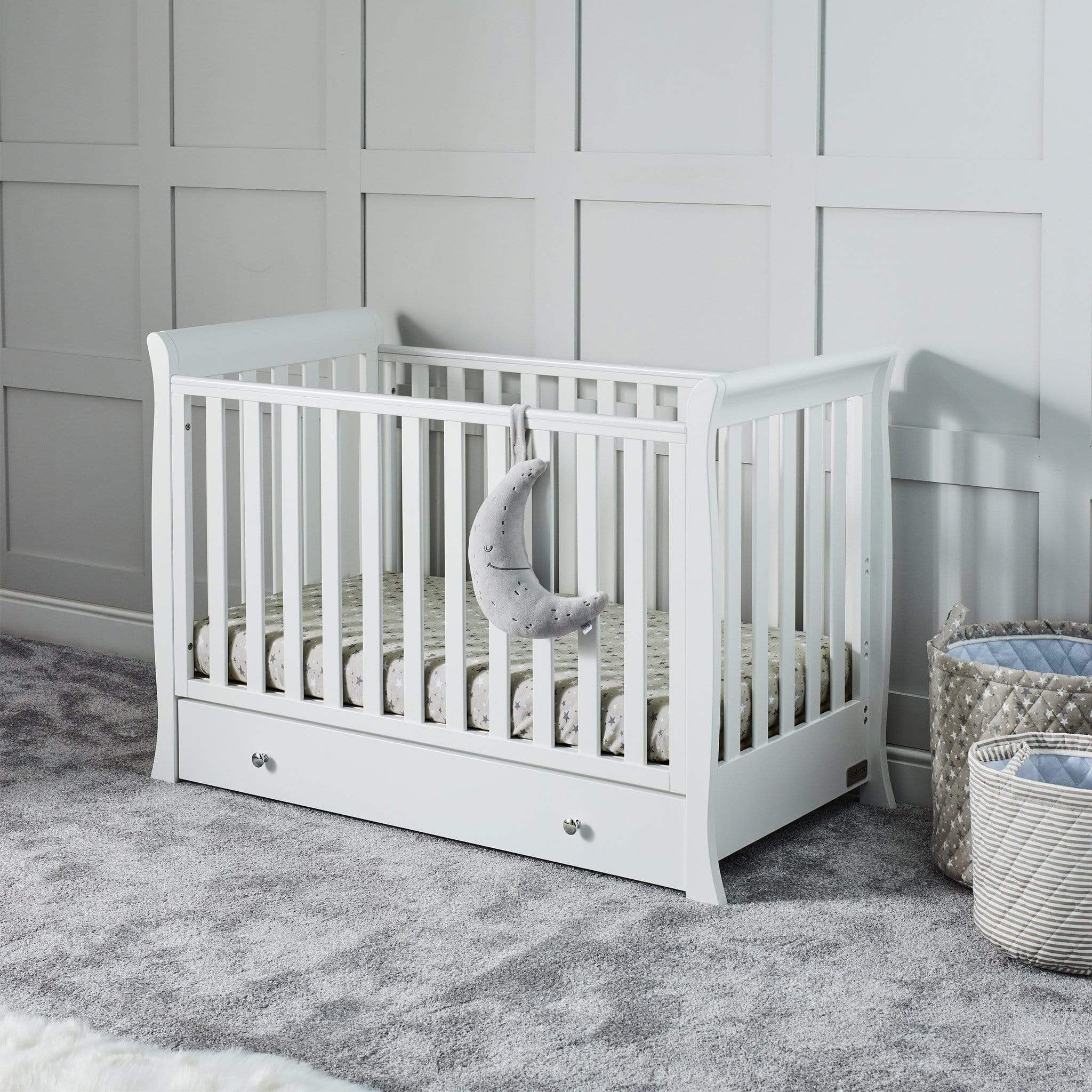 Ickle Bubba Snowdon 4 in 1 Mini Cot Bed - White Cot Beds
