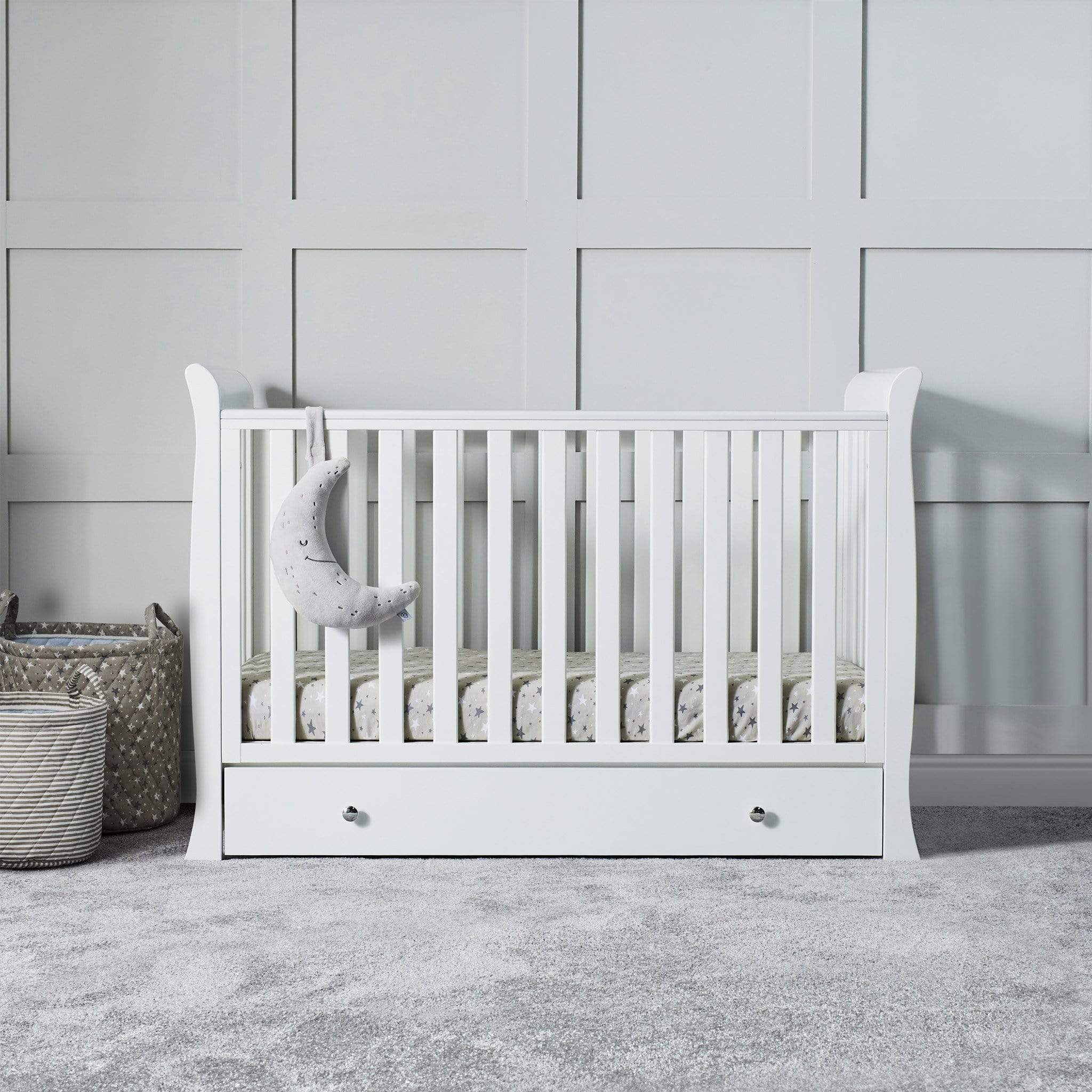 Ickle Bubba Snowdon 4 in 1 Mini Cot Bed - White Cot Beds