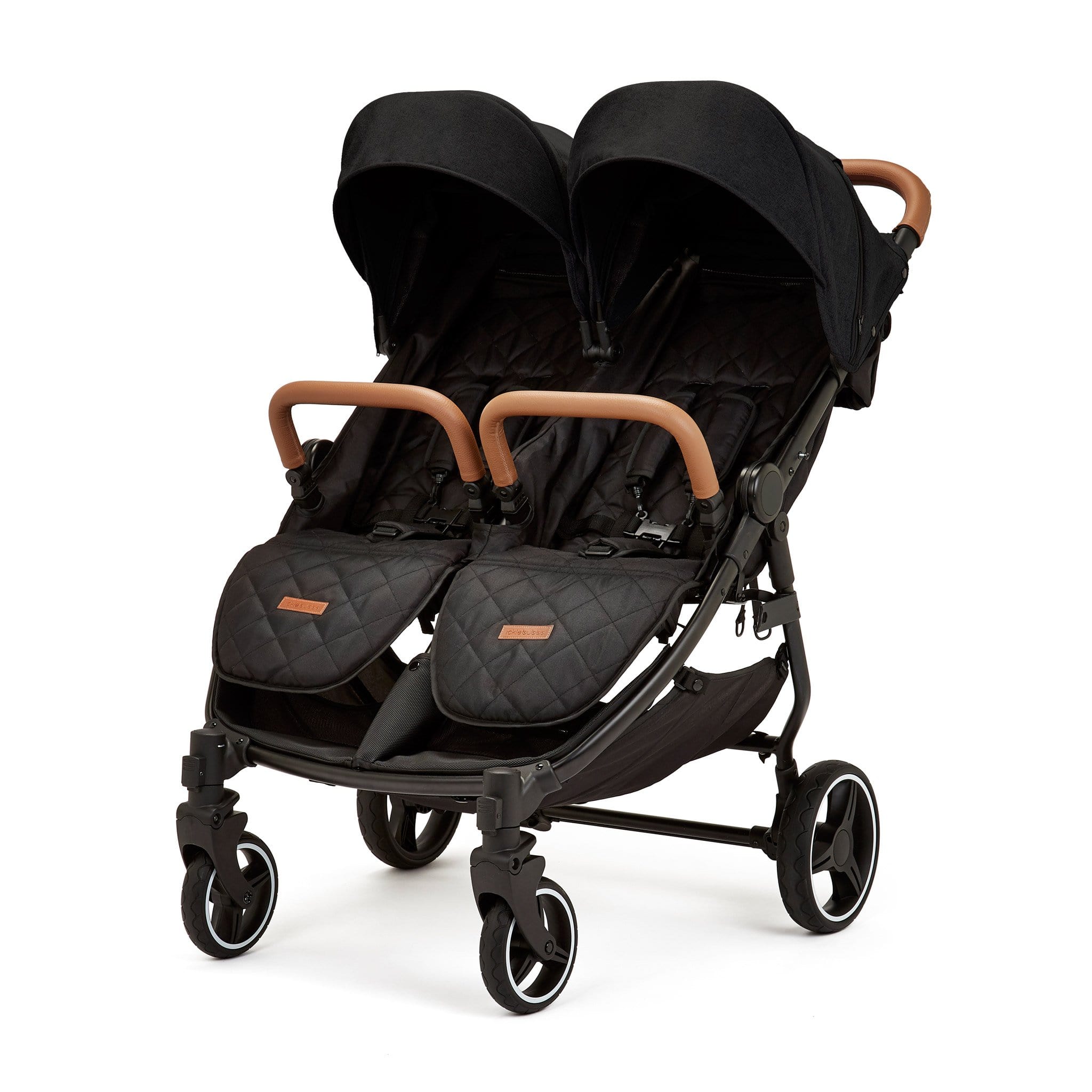 Ickle Bubba Venus Max Double Stroller Black/Black/Tan Double & Twin Prams 16-004-200-003 5060777952457