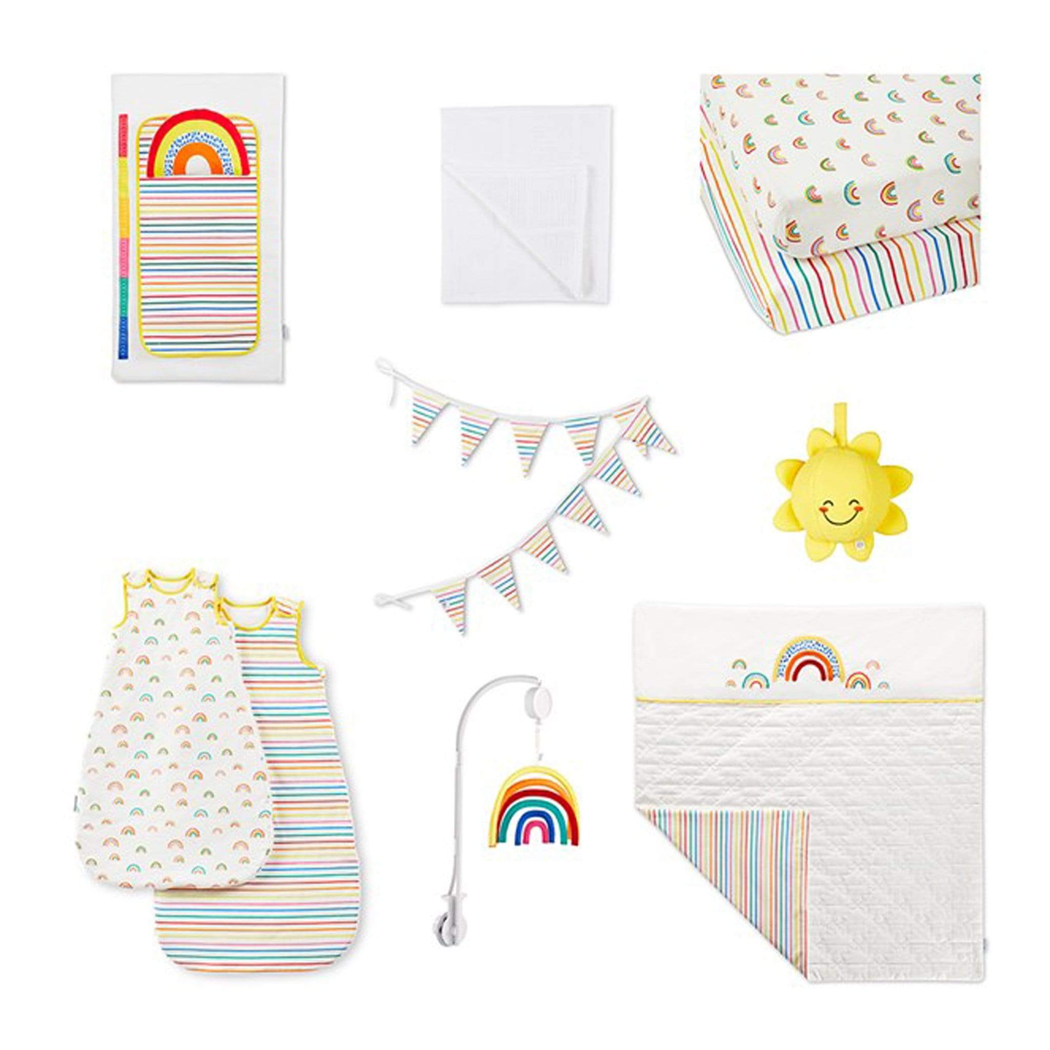 Ickle Bubba Rainbow Dreams Collection 10pc Nursery Starter Set nursery bedding sets