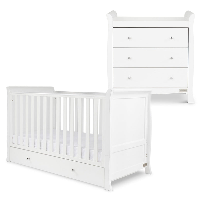 Ickle Bubba Snowdon Classic 2 Piece Furniture Set - White Nursery Room Sets