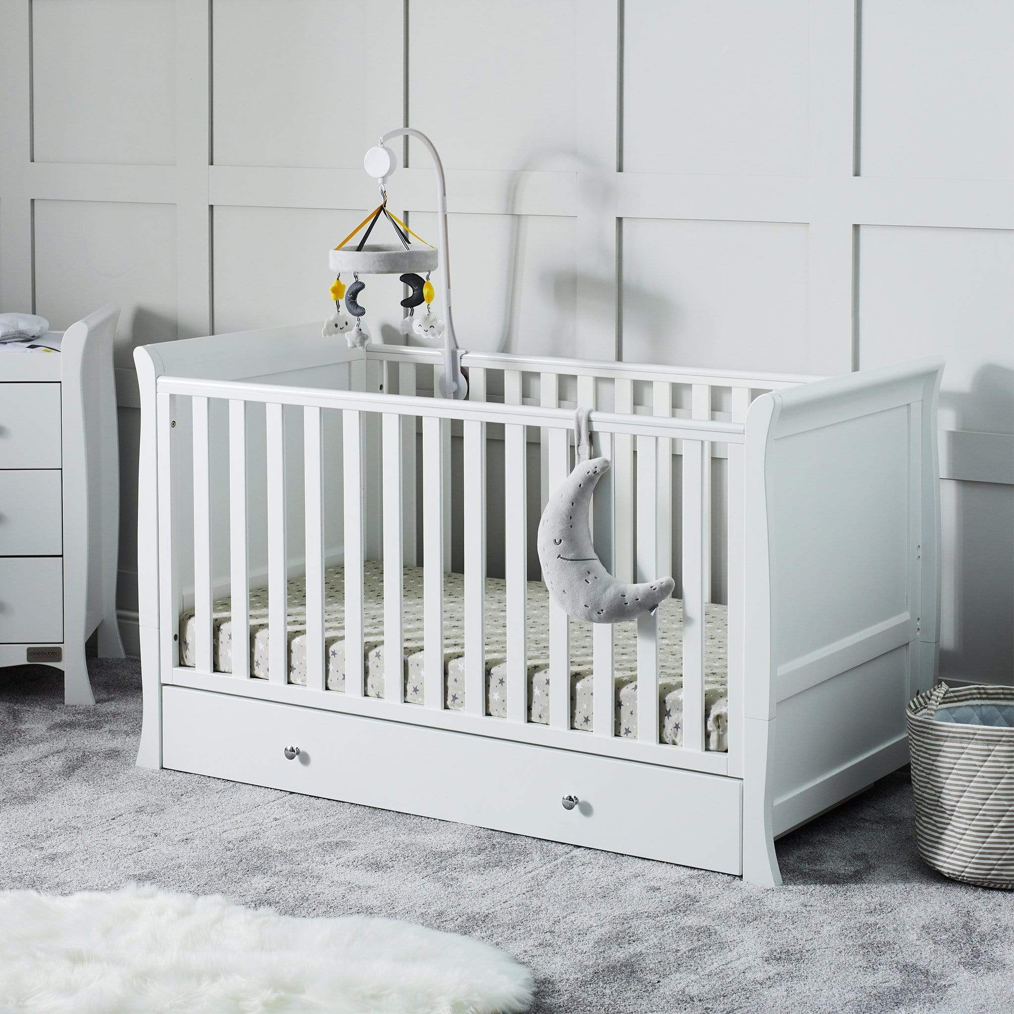 Ickle Bubba Snowdon Classic 2 Piece Furniture Set - White Nursery Room Sets