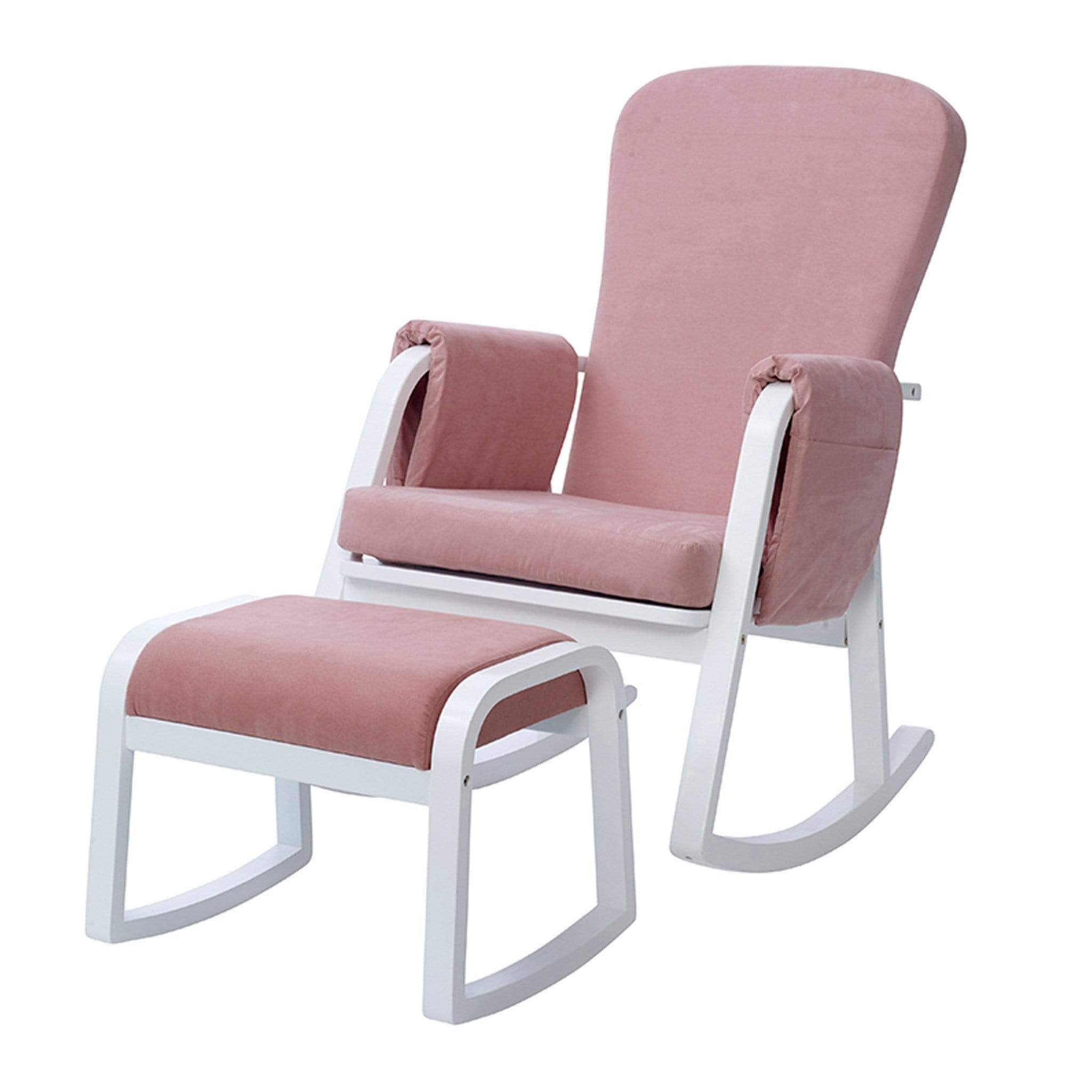 Ickle Bubba Dursley Rocking Chair and Stool Blush Pink Nursing Chairs 48-005-000-841 5060738074334