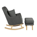 Ickle Bubba Eden Deluxe Nursery Chair and Stool in Charcoal Grey Nursing Chairs 48-008-000-844 5056515004212