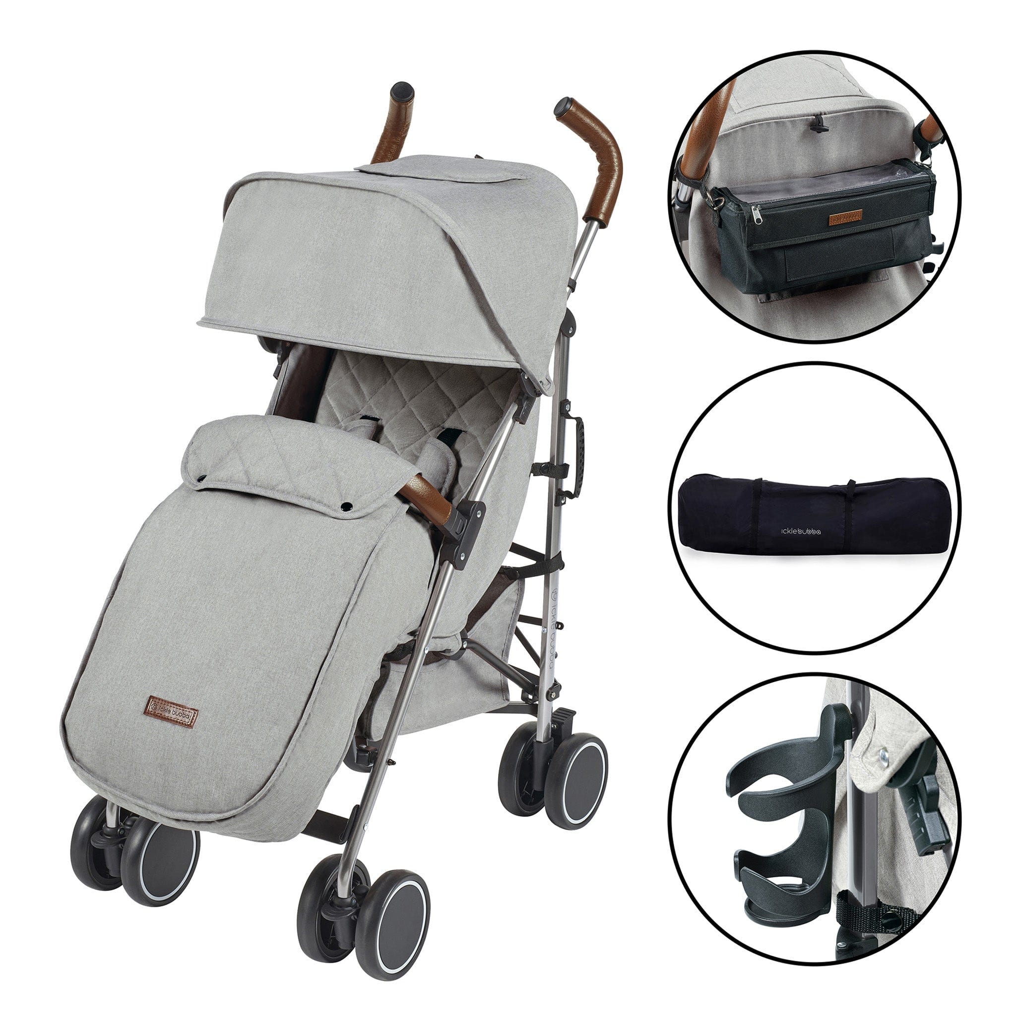 Ickle Bubba Discovery Prime Stroller Silver/Grey Pushchairs & Buggies 15-002-300-056 0700355999423