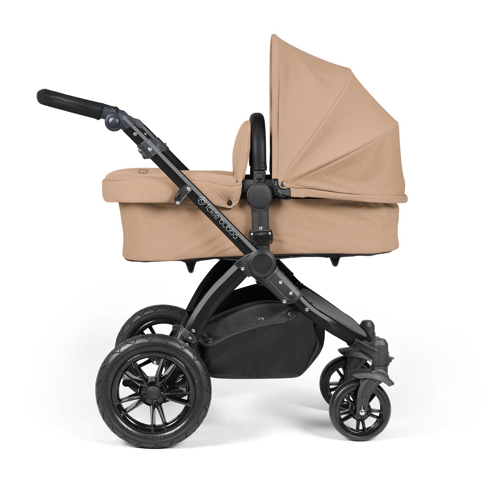 Ickle Bubba Stomp Luxe 2-in-1 Plus Pushchair & Carrycot in Black/Desert/Black Travel Systems 10-003-001-208 5056515026252