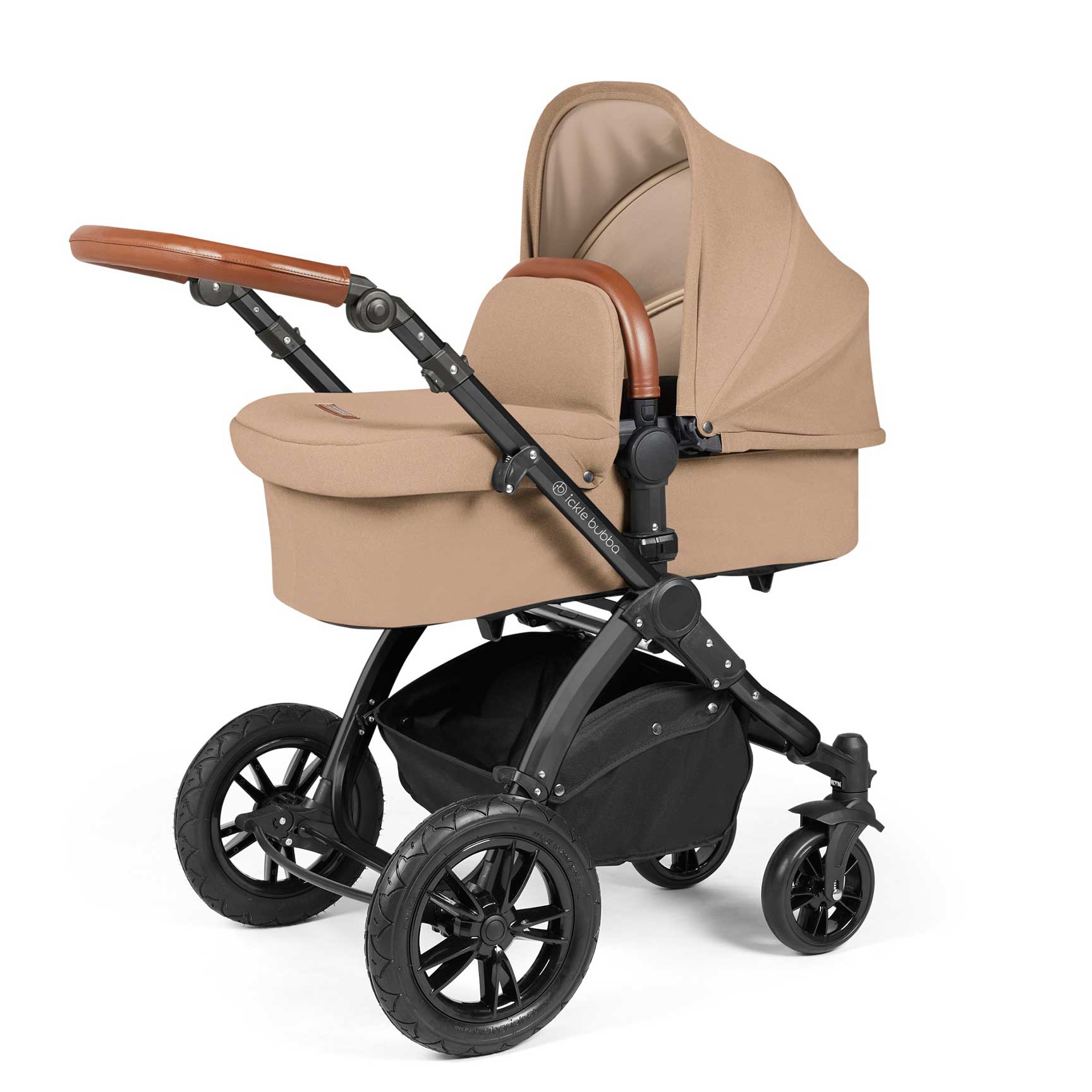 Ickle Bubba Stomp Luxe 2-in-1 Premium Pushchair in Black/Desert/Tan