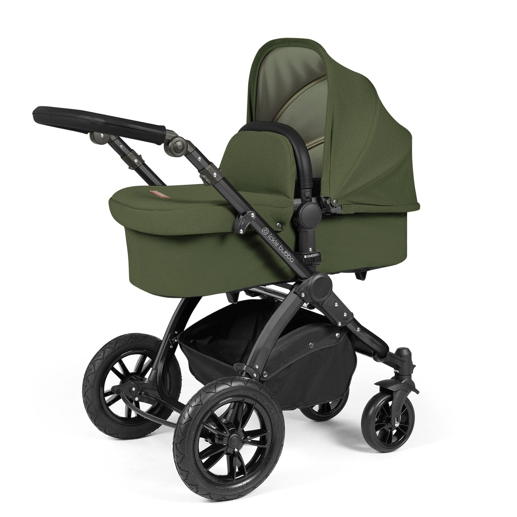 Ickle Bubba Stomp Luxe 2-in-1 Premium Pushchair in Black/Woodland/Blac
