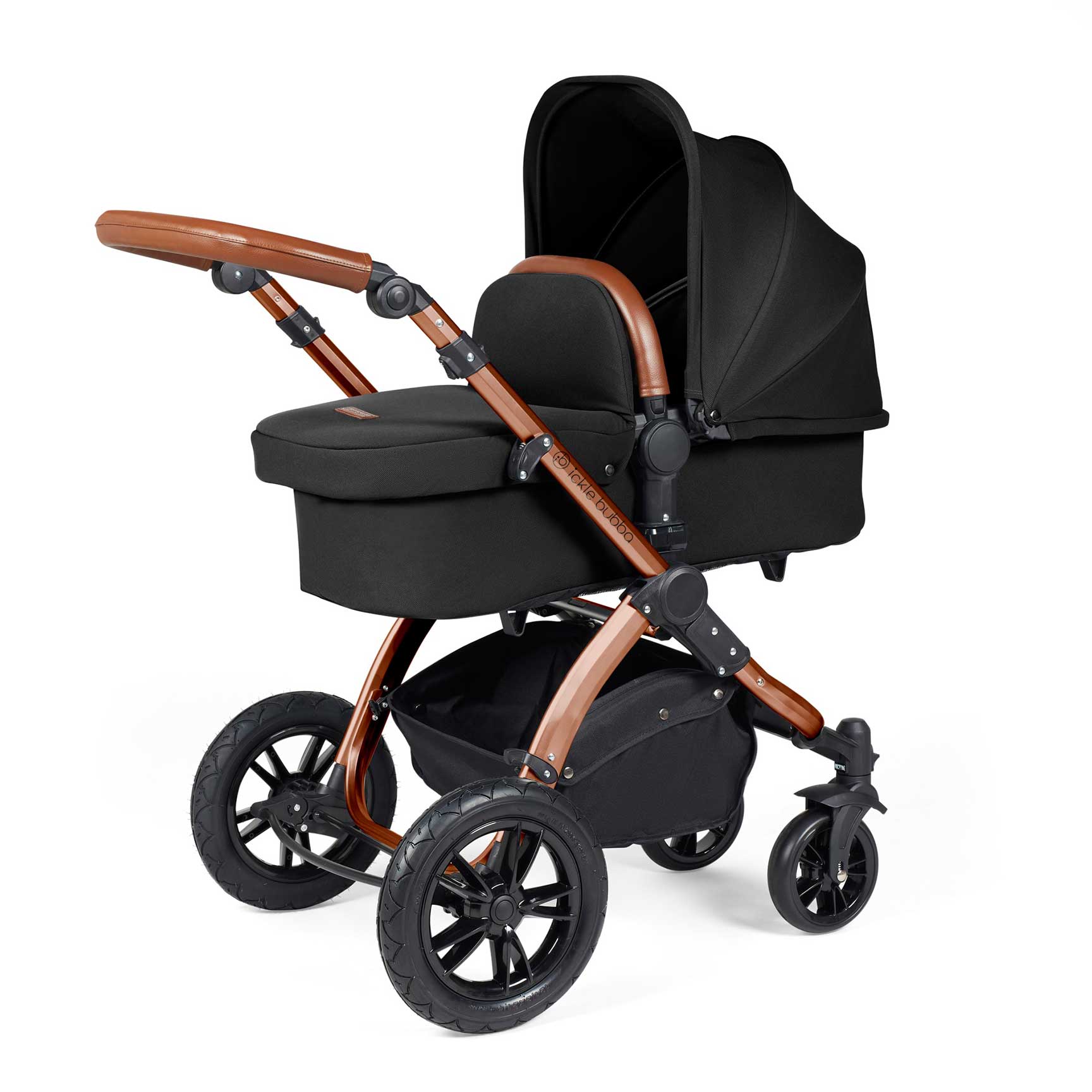 Ickle Bubba Stomp Luxe 2-in-1 Plus Pushchair & Carrycot in Bronze/Midnight/Tan Travel Systems 10-003-001-021 5056515026368