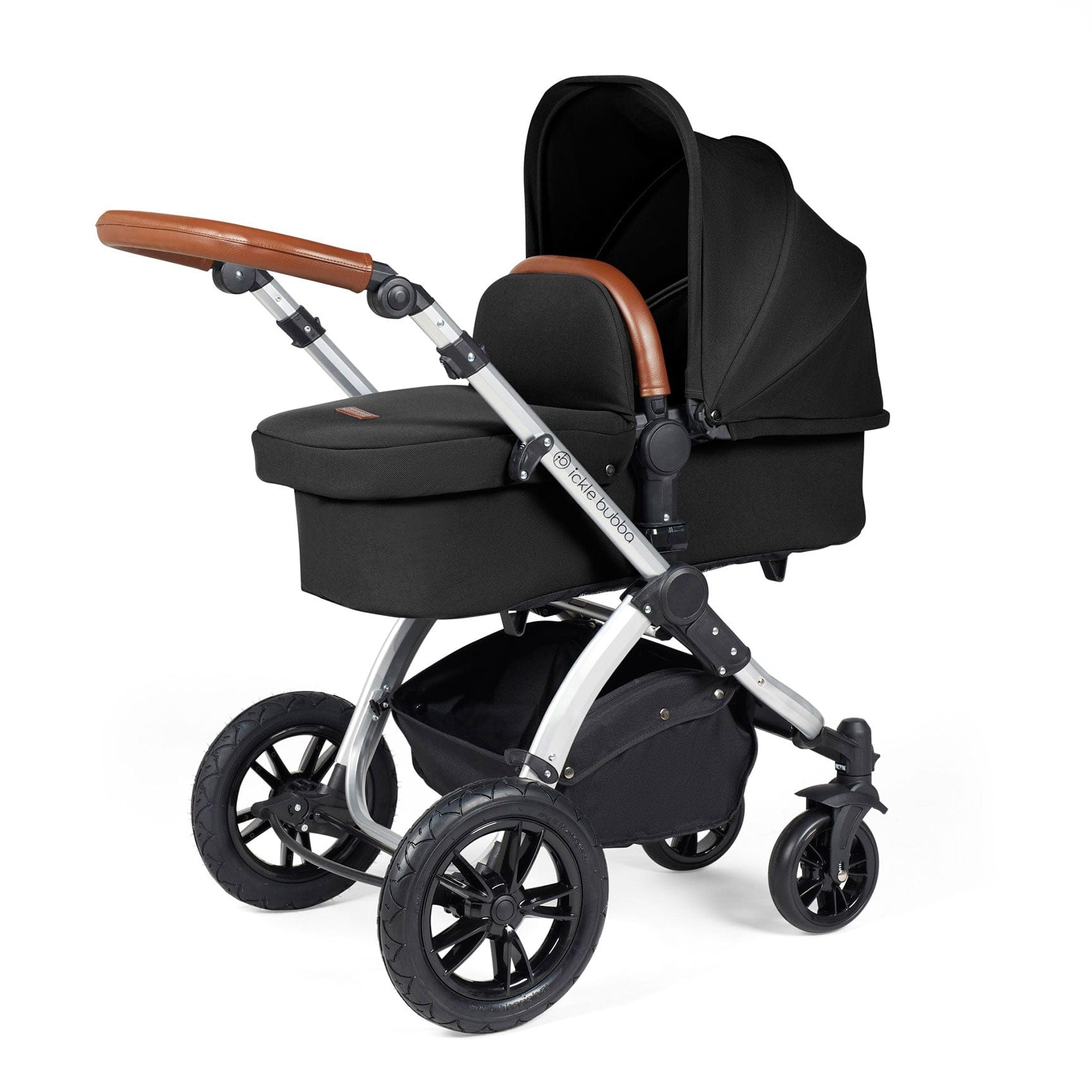 Ickle Bubba Stomp Luxe All-in-One Travel System with Isofix Base in Silver/Midnight/Tan Travel Systems 10-011-300-250 5056515026528