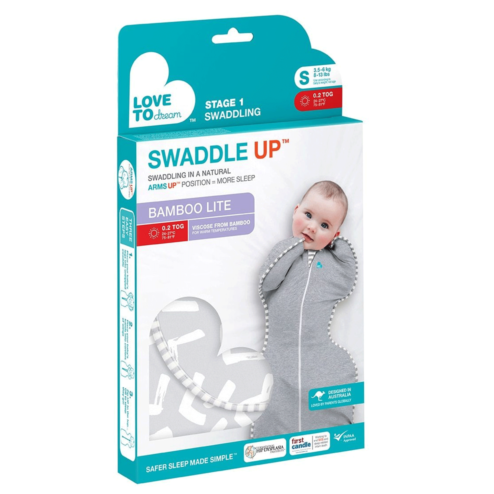 Love to Swaddle Bamboo Lite Medium Grey Swaddling, Shawls & Blankets LMBL-ME-GY