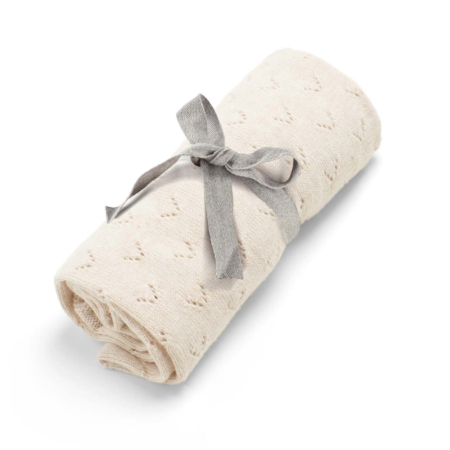 Mamas & Papas Knitted Blanket Small in Oat Pointelle Cot & Cot Bed Blankets 7883EM201