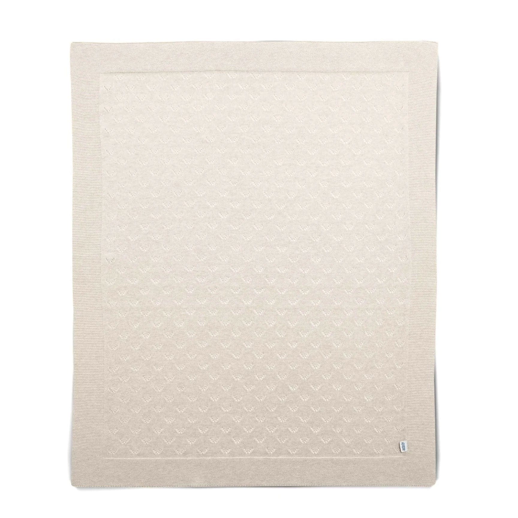 Mamas & Papas Knitted Blanket Small in Oat Pointelle Cot & Cot Bed Blankets 7883EM201