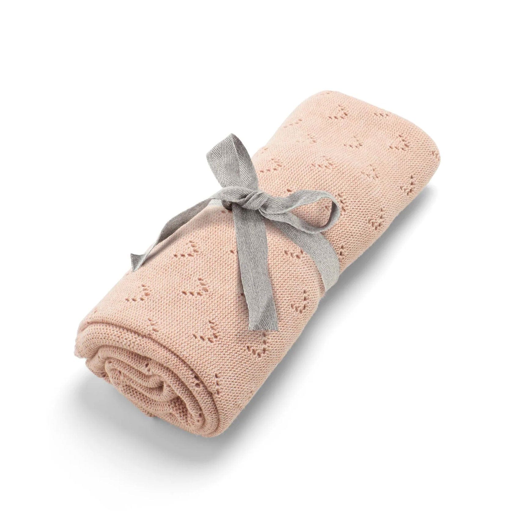 Mamas & Papas Knitted Blanket Small in Pink Pointelle Cot & Cot Bed Blankets 7883GY001