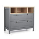 Mamas & Papas Harwell 2 Piece Cotbed & Dresser Roomset Grey/Oak Nursery Room Sets SEHL1TM00 5057232688143