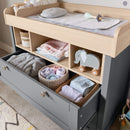 Mamas & Papas Harwell 2 Piece Cotbed & Dresser Roomset Grey/Oak Nursery Room Sets SEHL1TM00 5057232688143