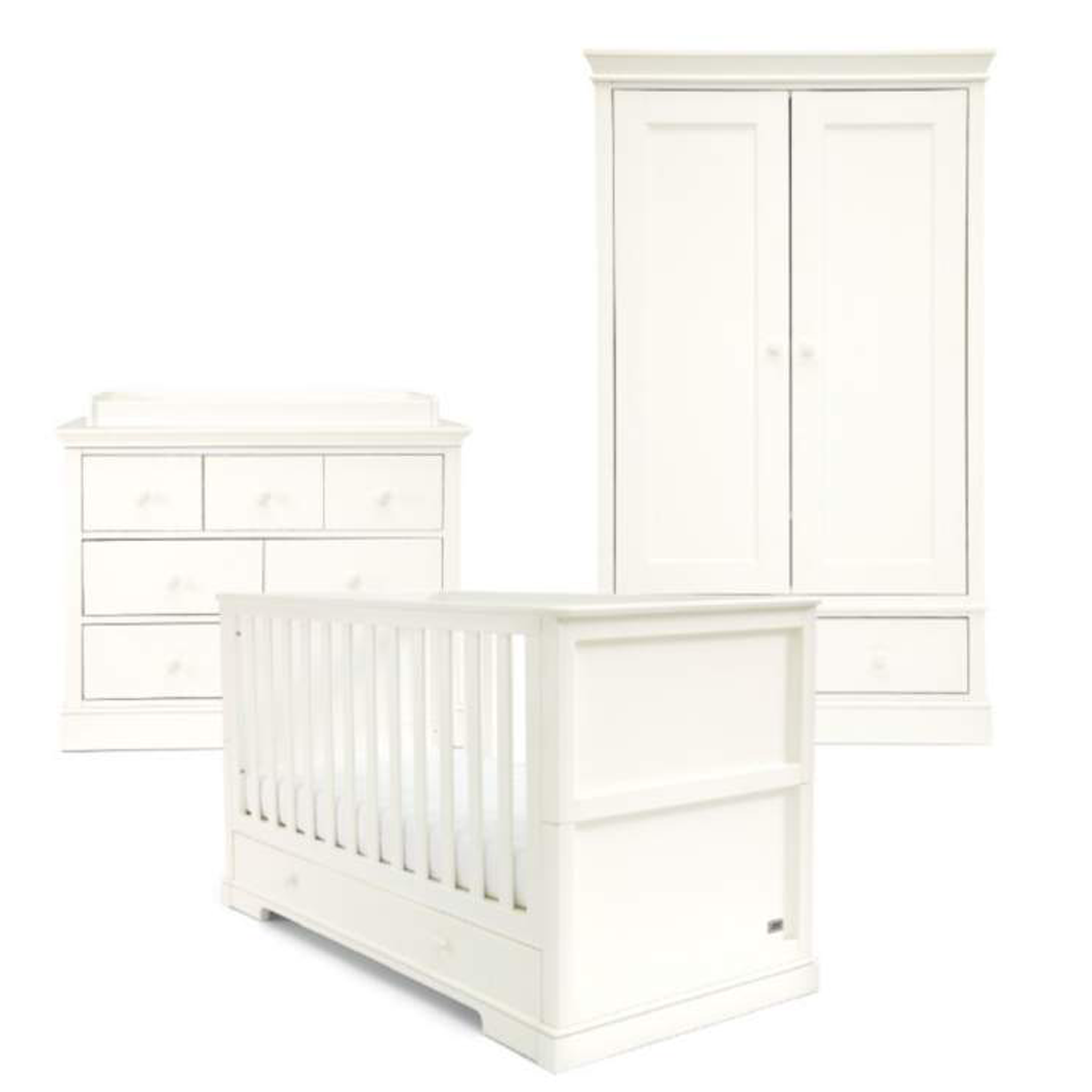 Mamas Papas Oxford 3 Piece Cotbed Range White
