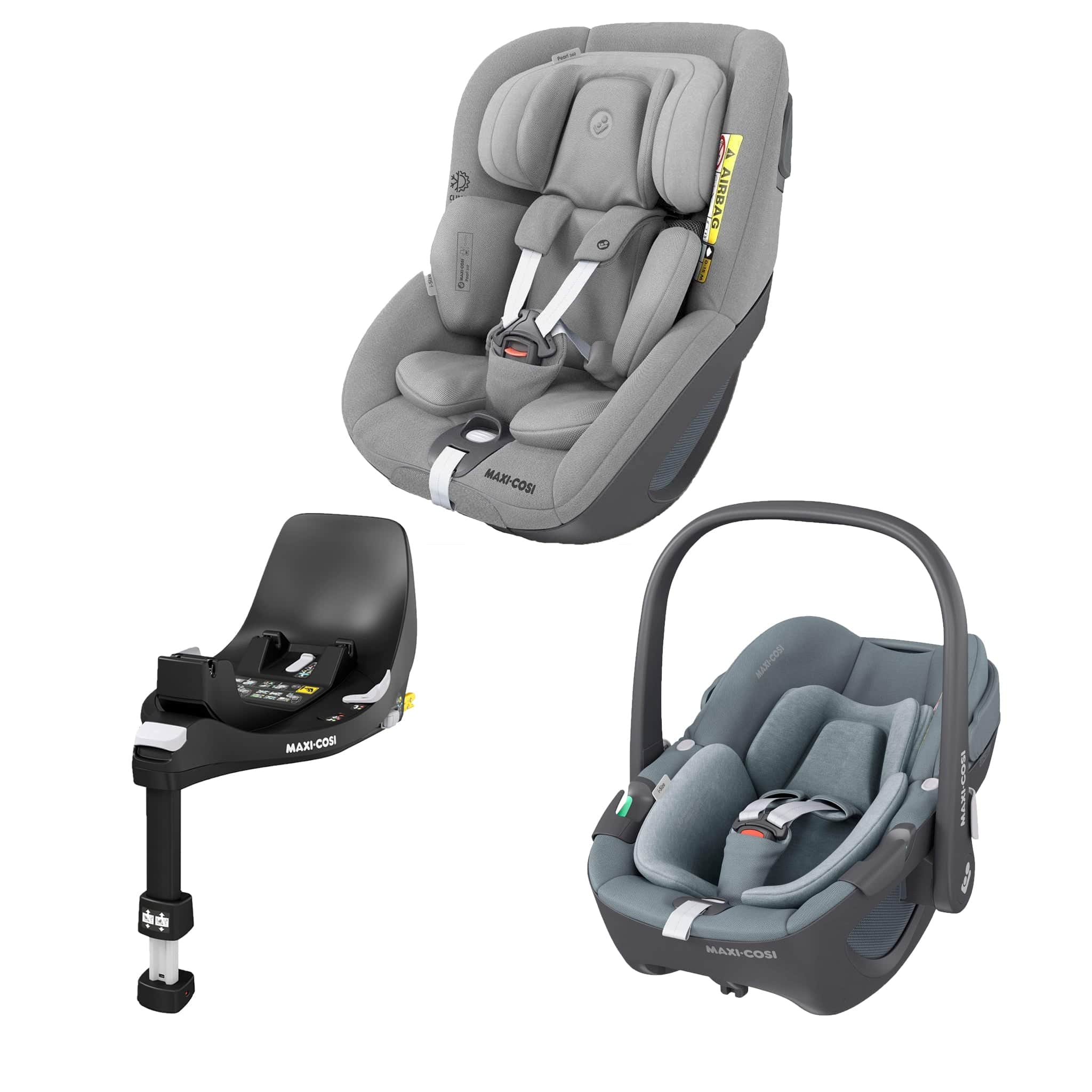 Maxi-Cosi Pebble 360, Pearl 360 & Familyfix 360 Base Bundle