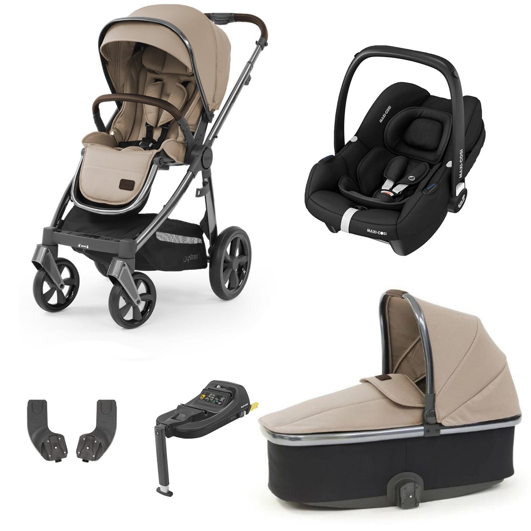Babystyle Oyster 3 Essential Bundle with Car Seat in Butterscotch Travel Systems 9111-BTS-1 5060711564630