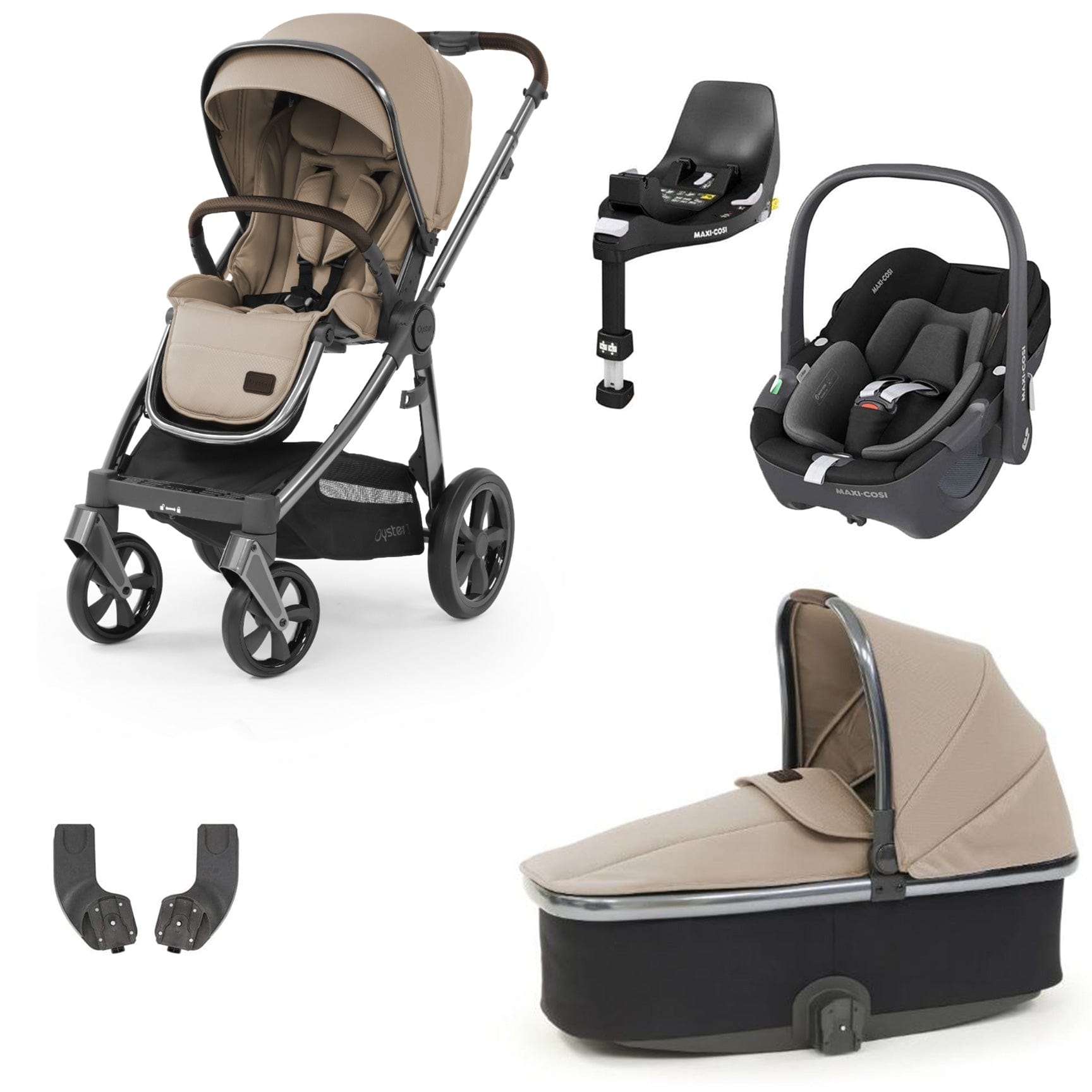 Babystyle Oyster 3 Essential Bundle with Car Seat in Butterscotch Travel Systems 9111-BTS-2 5060711564630