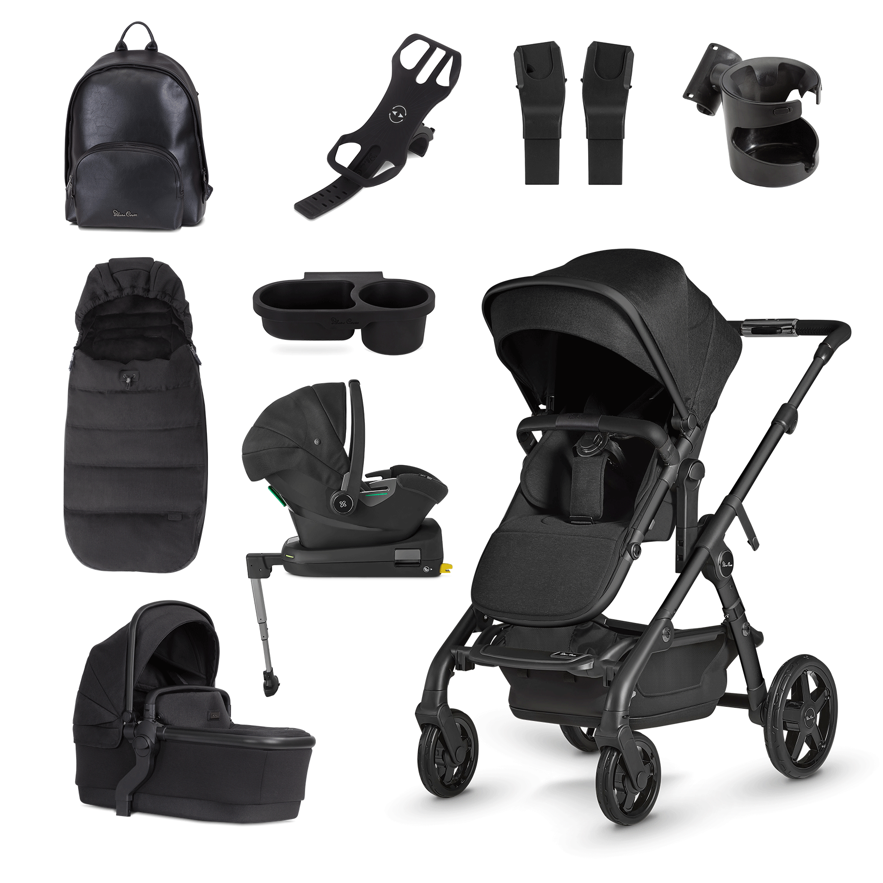 Black silver cross travel system sales