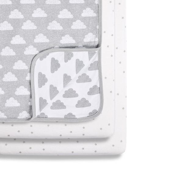 SnüzPod 3 Piece Crib Bedding Set Cloud Nine Cot & Cot Bed Sheets BD028AH