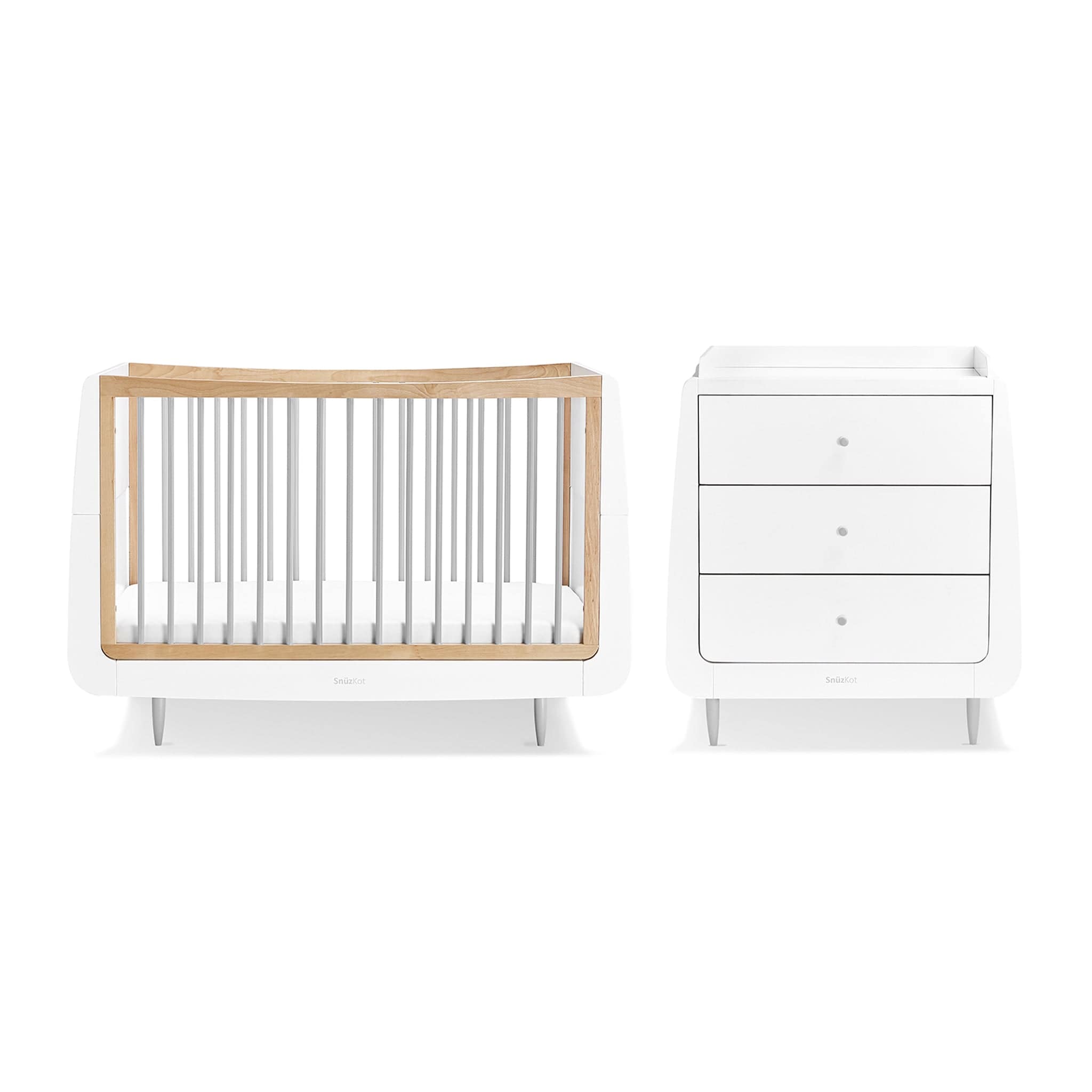 SnüzKot Skandi 2 Piece Nursery Furniture Set in Grey Nursery Room Sets FN007SD 5060157946533