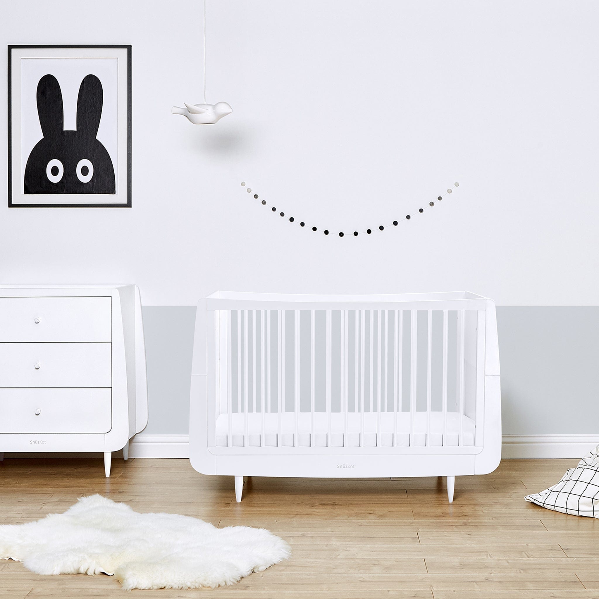 SnüzKot Skandi 2 Piece Nursery Furniture Set in White Nursery Room Sets FN007SA 5060157946502