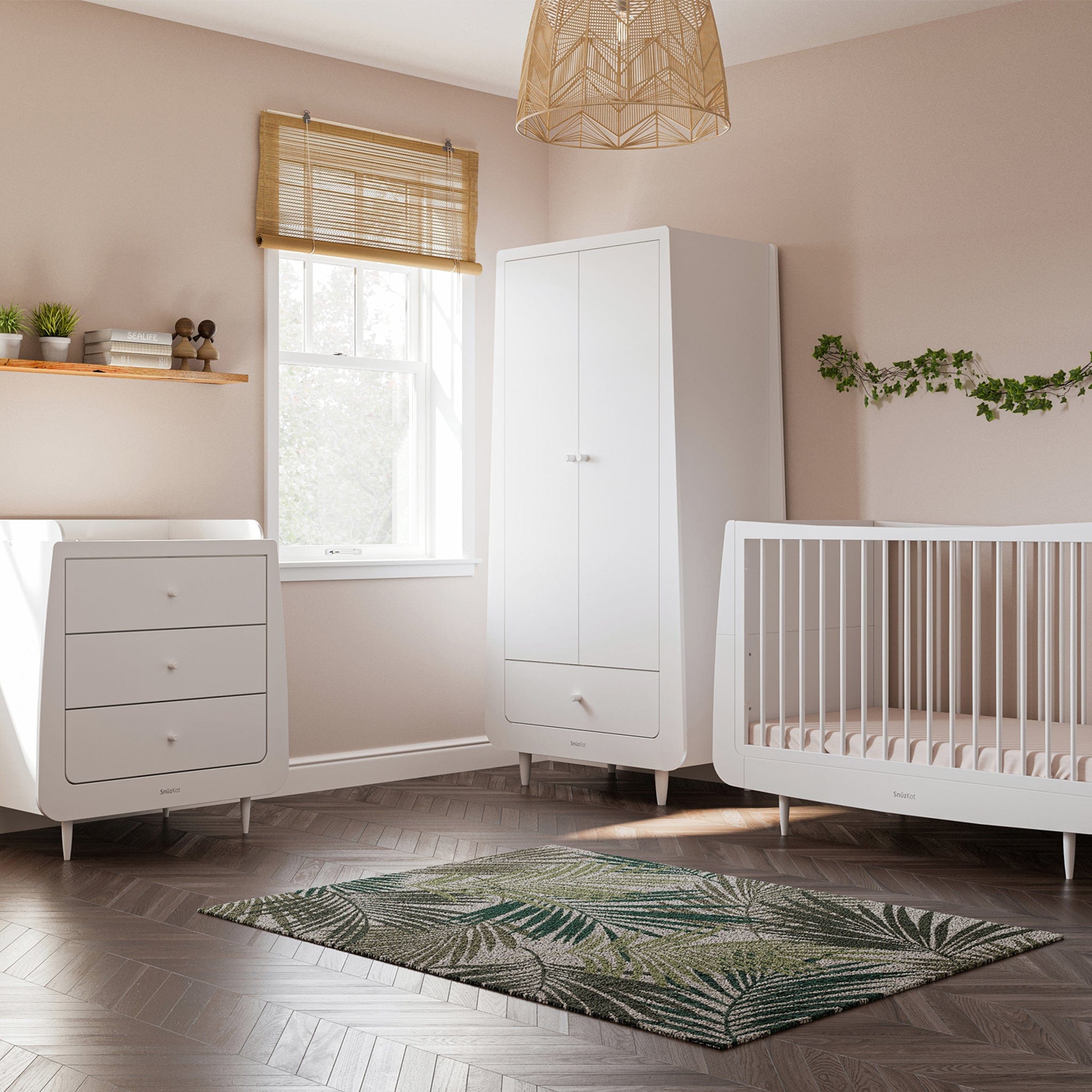 SnüzKot Skandi 3 Piece Nursery Furniture Set in White Nursery Room Sets 11303-SK-WHT 5060730242458