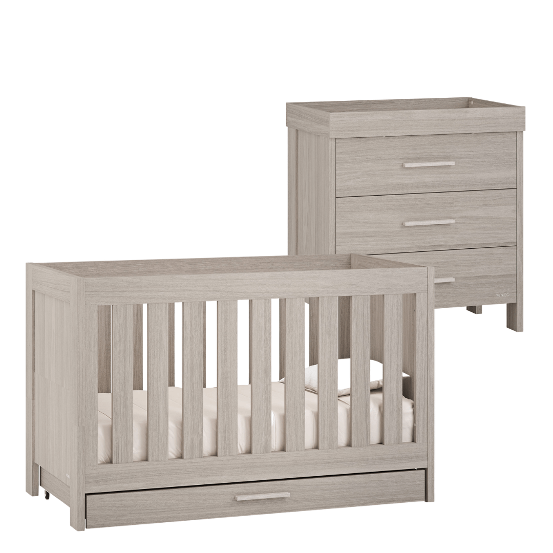 Venicci Forenzo 2 Piece Dresser Roomset in Nordic White Nursery Room Sets