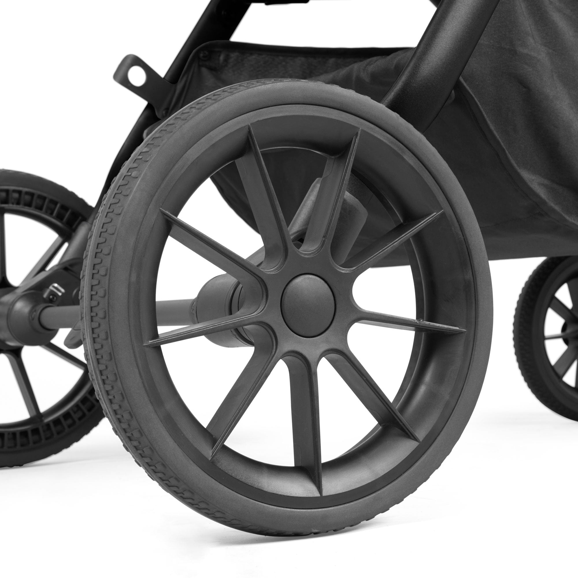 Ickle Bubba Cosmo 9-Piece Travel System with Maxi-Cosi Cabriofix Car Seat & Isofix Base in Black / Graphite Grey / Tan