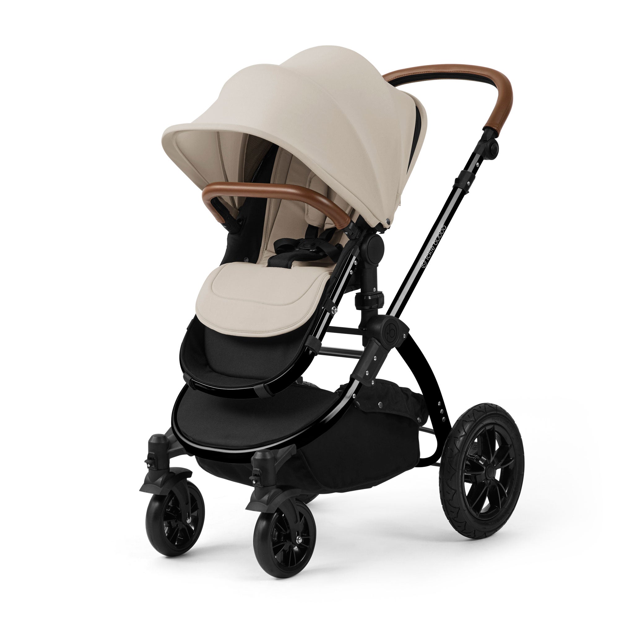 Ickle Bubba Stomp Luxe 12 Piece Travel System with i-Size Nimbus Car Seat & Spin Isofix Base in Stone