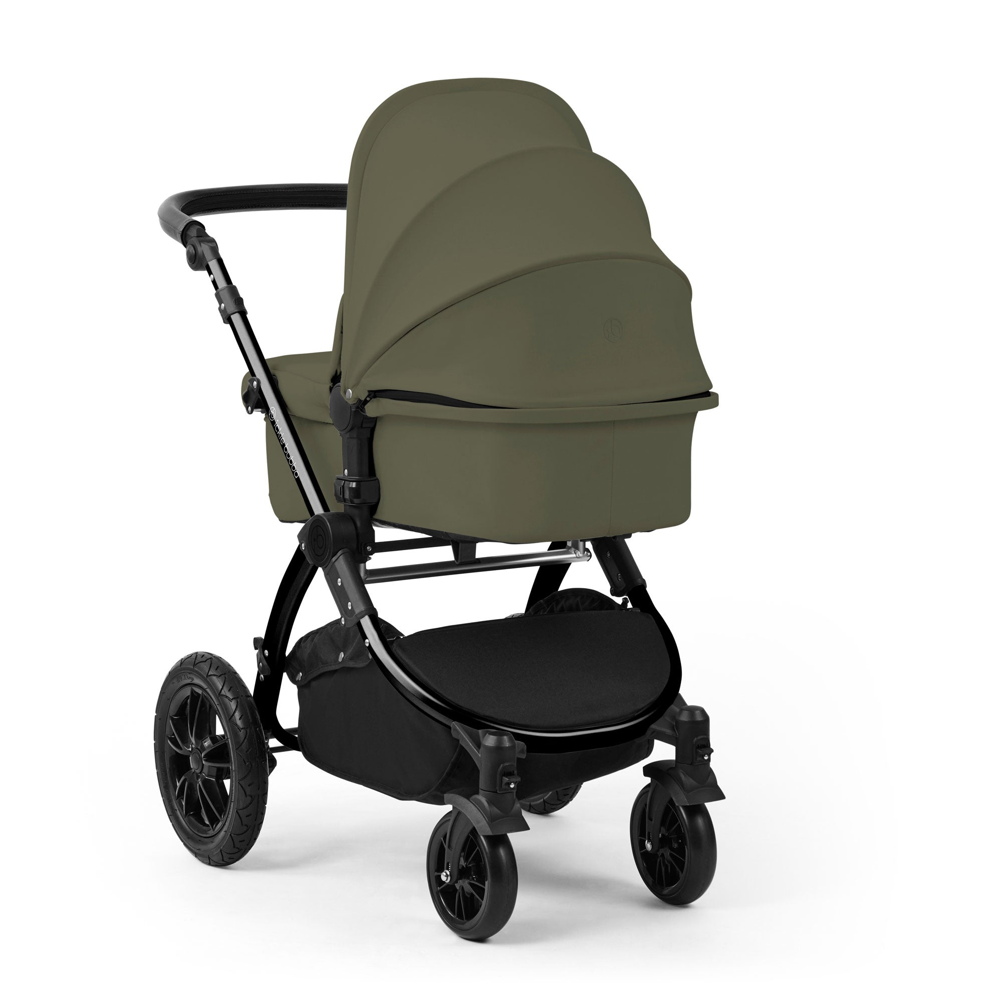 Ickle Bubba Stomp Luxe 12 Piece Travel System with i-Size Nimbus Car Seat & Spin Isofix Base in Woodland