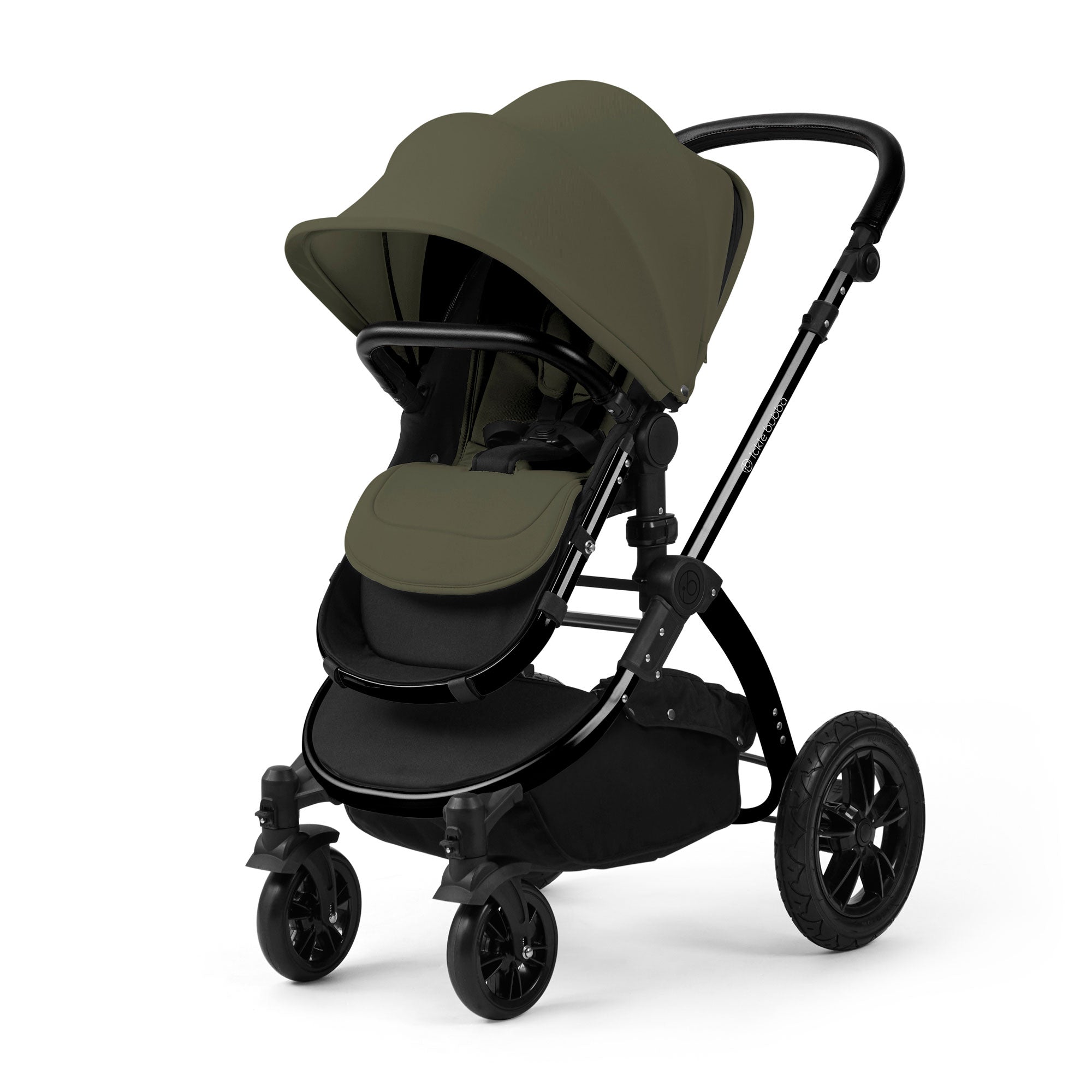 Ickle Bubba Stomp Luxe 12 Piece Travel System with i-Size Nimbus Car Seat & Spin Isofix Base in Woodland