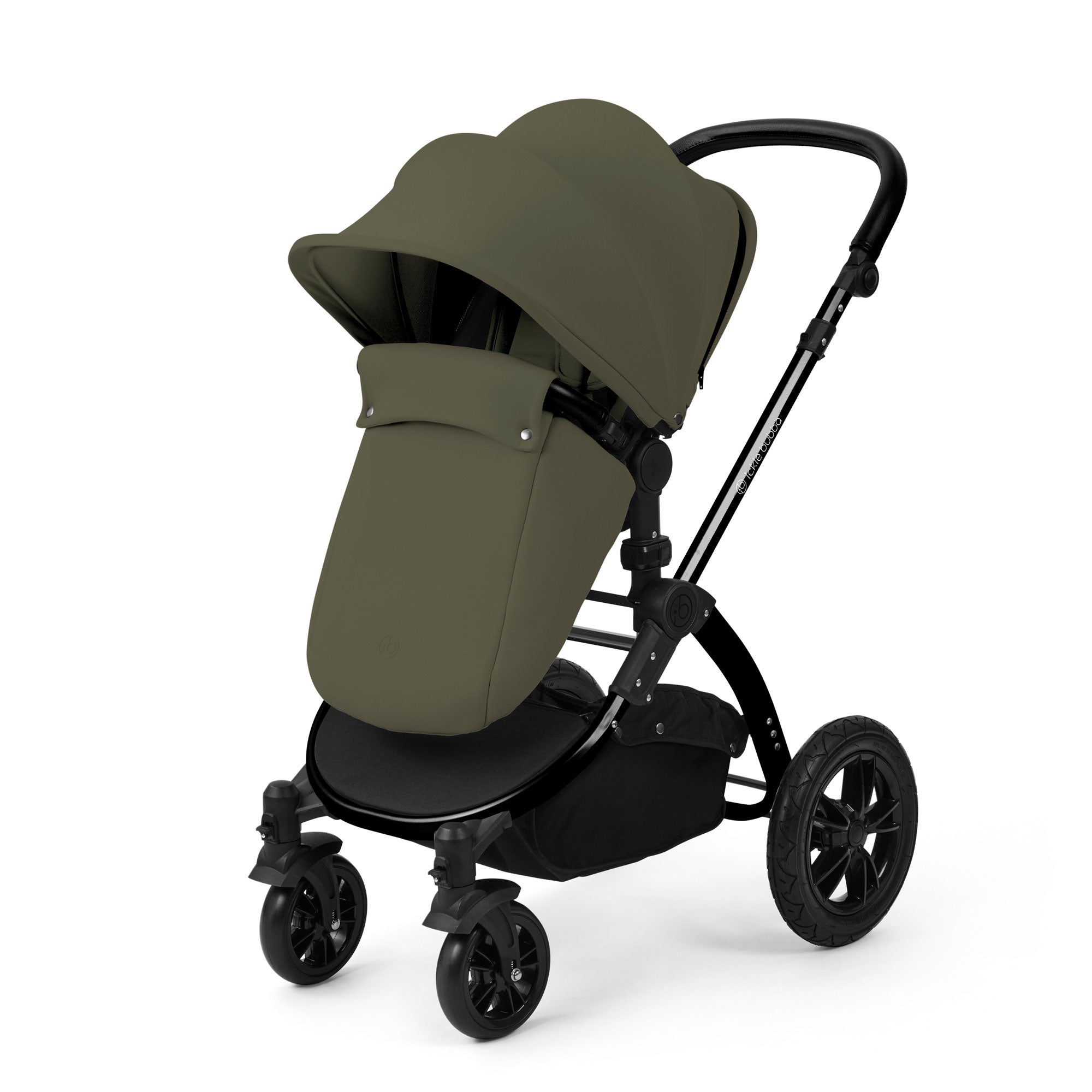 Ickle Bubba Stomp Luxe 12 Piece Travel System with i-Size Nimbus Car Seat & Spin Isofix Base in Woodland