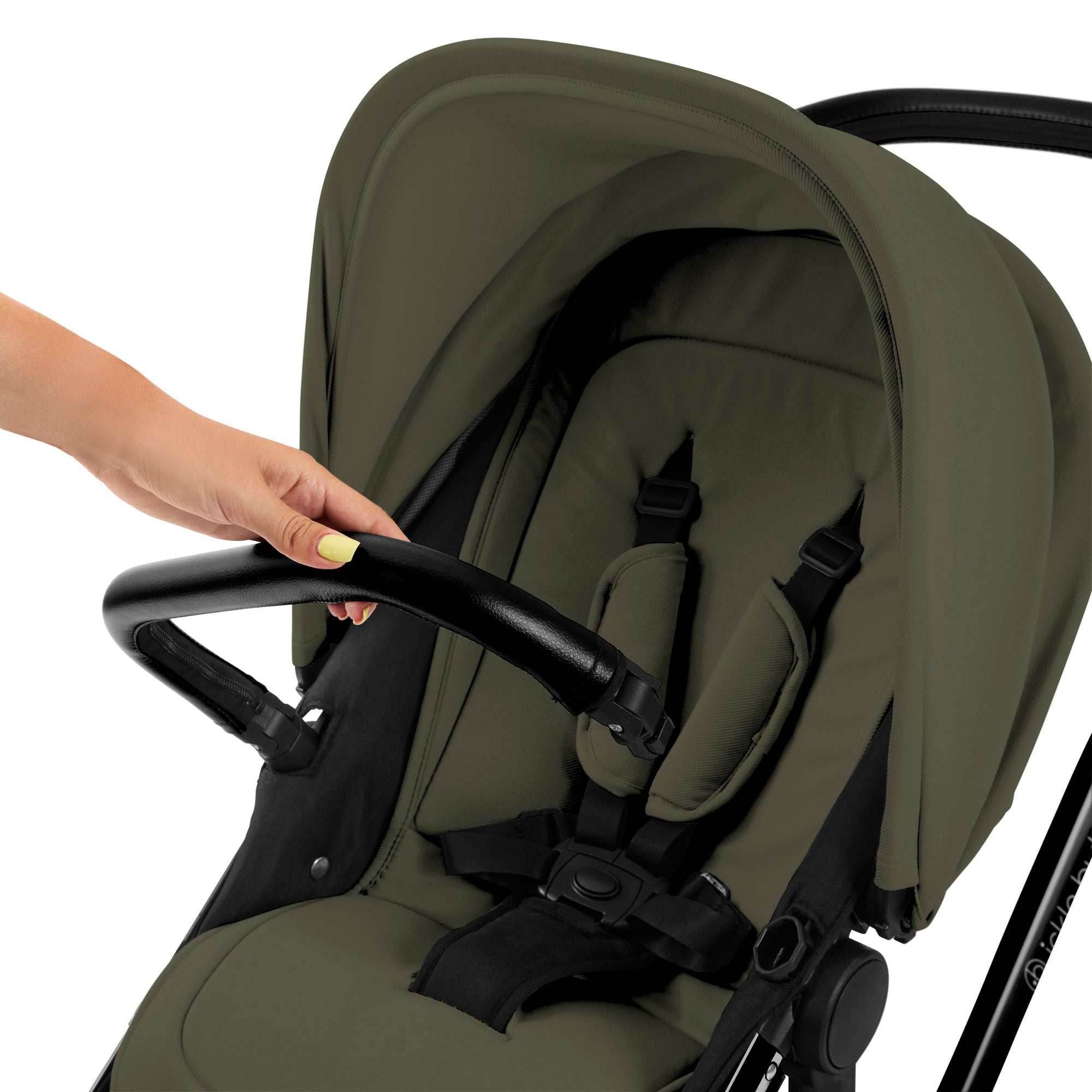 Ickle Bubba Stomp Luxe 12 Piece Travel System with i-Size Nimbus Car Seat & Spin Isofix Base in Woodland
