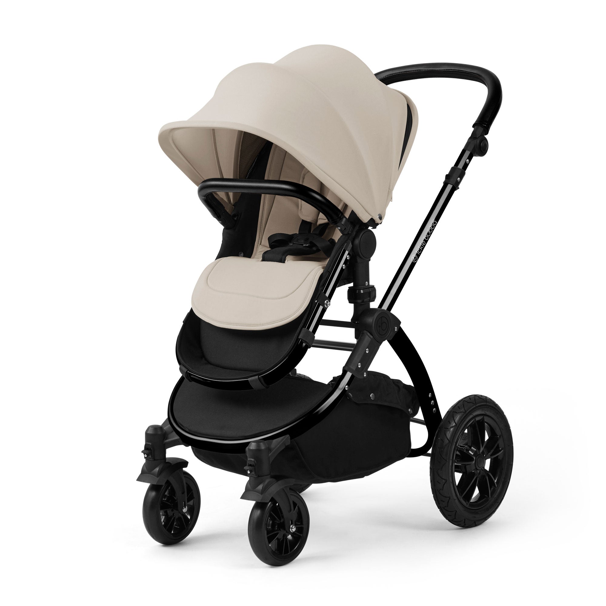 Ickle Bubba Stomp Luxe 12 Piece Travel System with i-Size Nimbus Car Seat & Spin Isofix Base in Stone