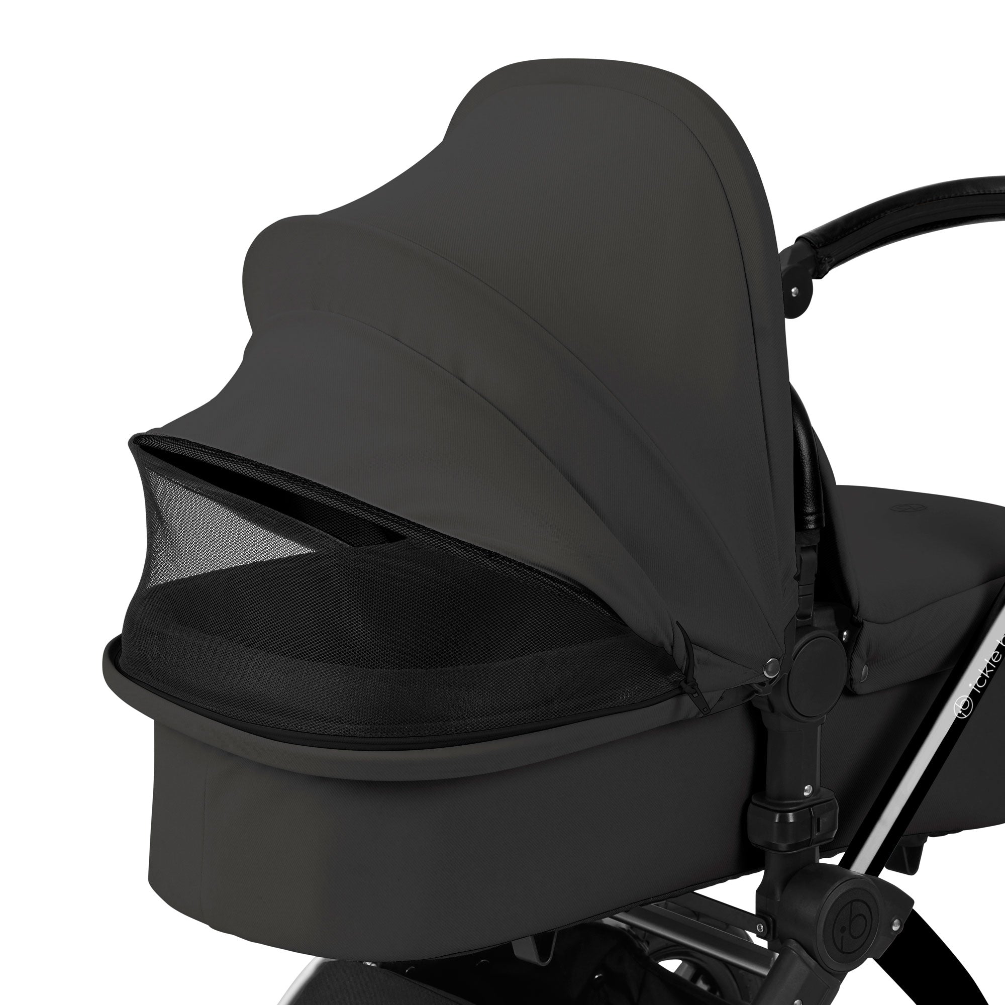 Ickle Bubba Stomp Luxe 12 Piece Travel System with i-Size Nimbus Car Seat & Spin Isofix Base in Charcoal Grey