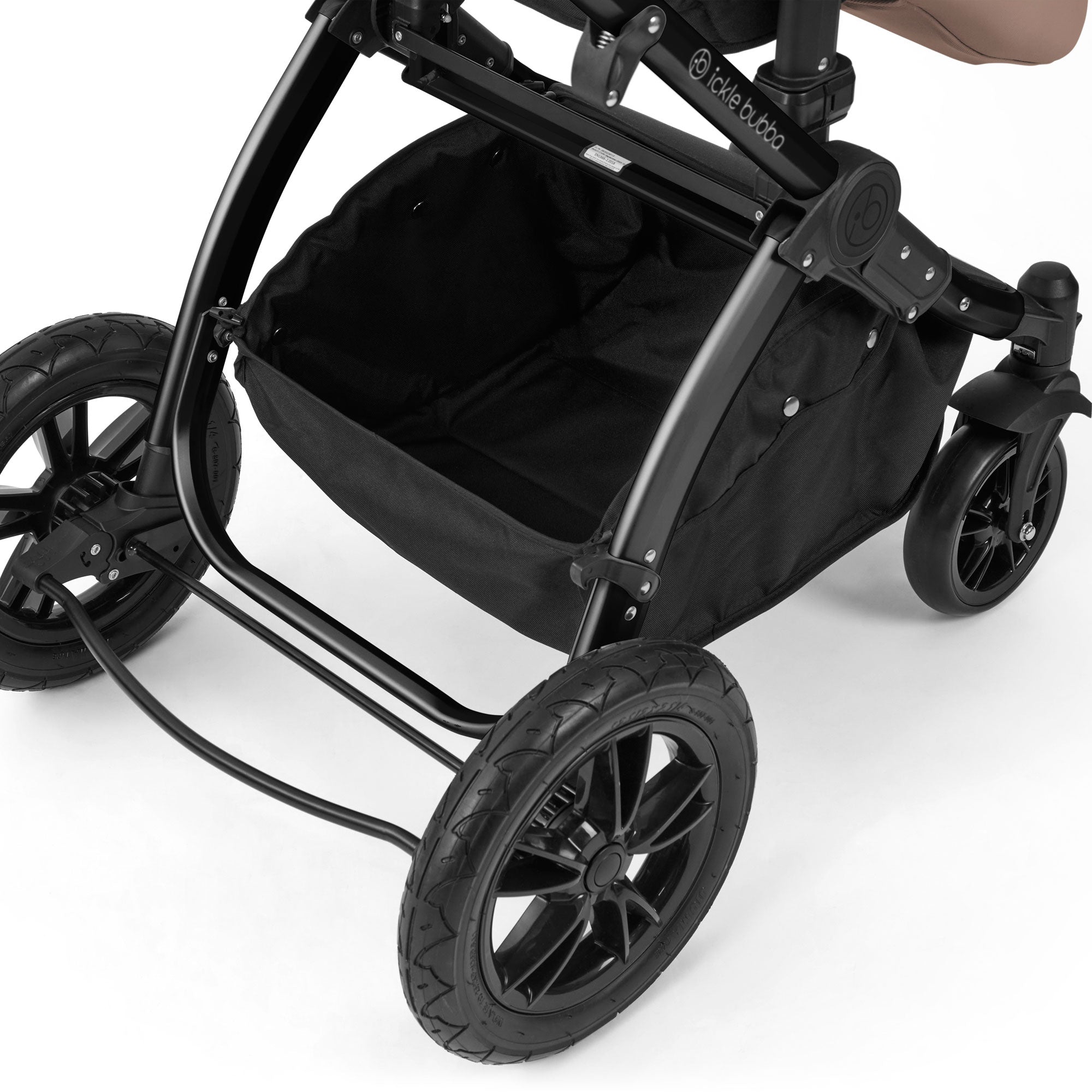 Ickle Bubba Stomp Luxe 12 Piece Travel System with i-Size Nimbus Car Seat & Spin Isofix Base in Desert