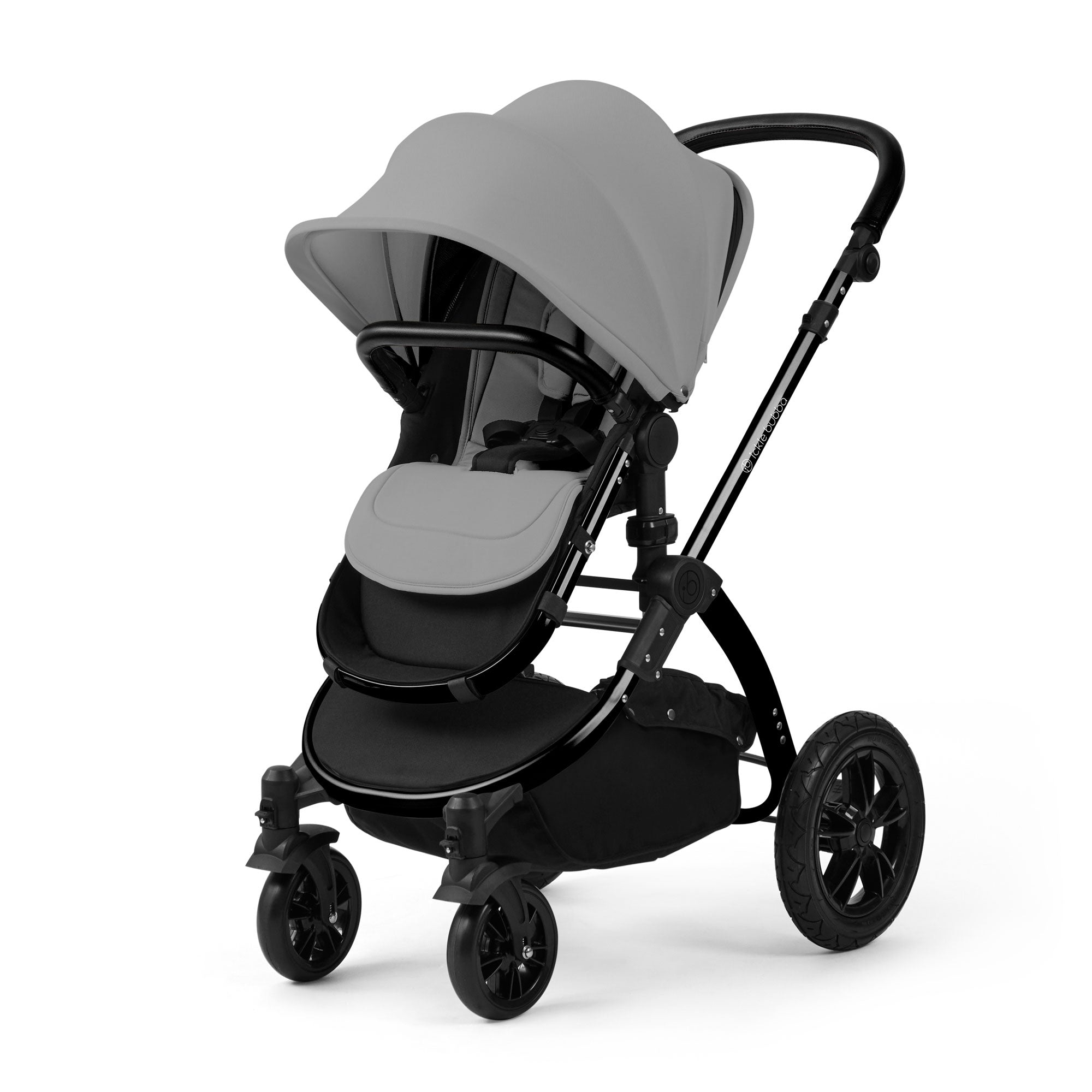 Ickle Bubba Stomp Luxe 12 Piece Travel System with i-Size Nimbus Car Seat & Spin Isofix Base in Pearl Grey