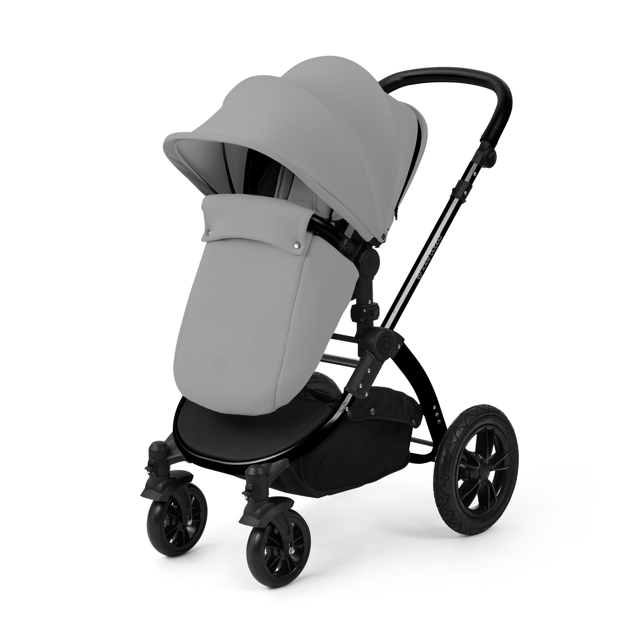 Ickle Bubba Stomp Luxe 12 Piece Travel System with i-Size Nimbus Car Seat & Spin Isofix Base in Pearl Grey