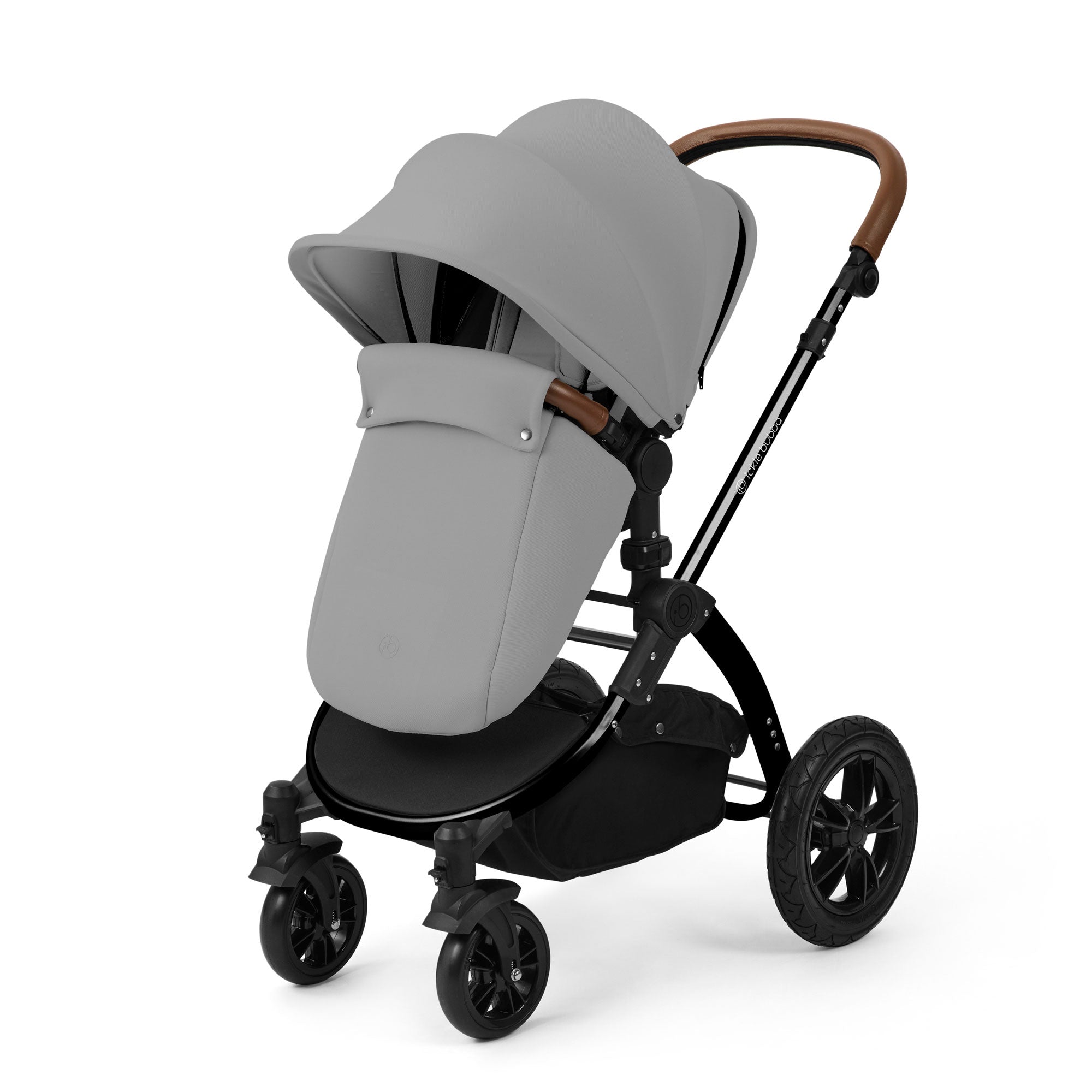 Ickle Bubba Stomp Luxe 12 Piece Travel System with i-Size Nimbus Car Seat & Spin Isofix Base in Pearl Grey