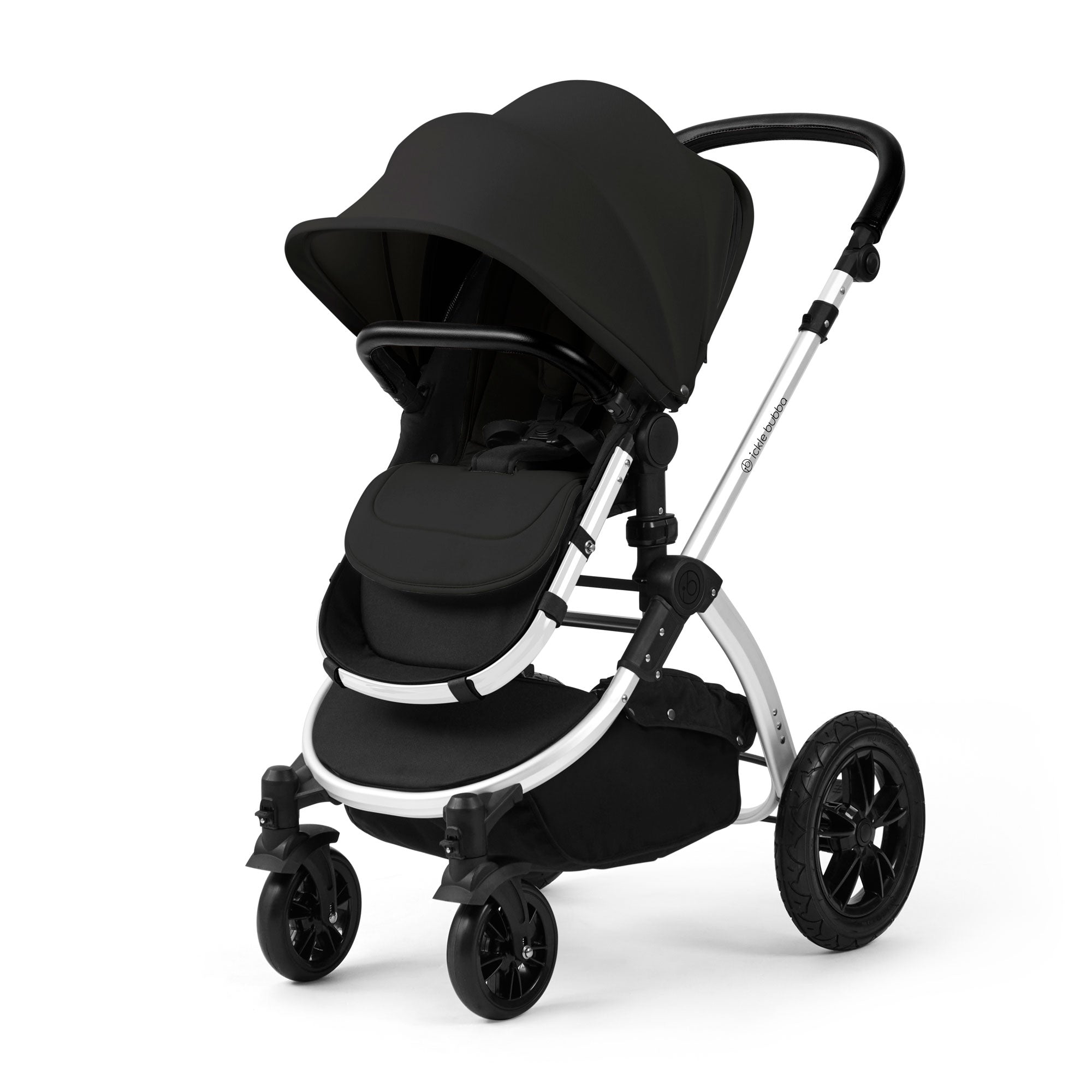 Ickle Bubba Stomp Luxe 12 Piece Travel System with i-Size Nimbus Car Seat & Spin Isofix Base in Midnight