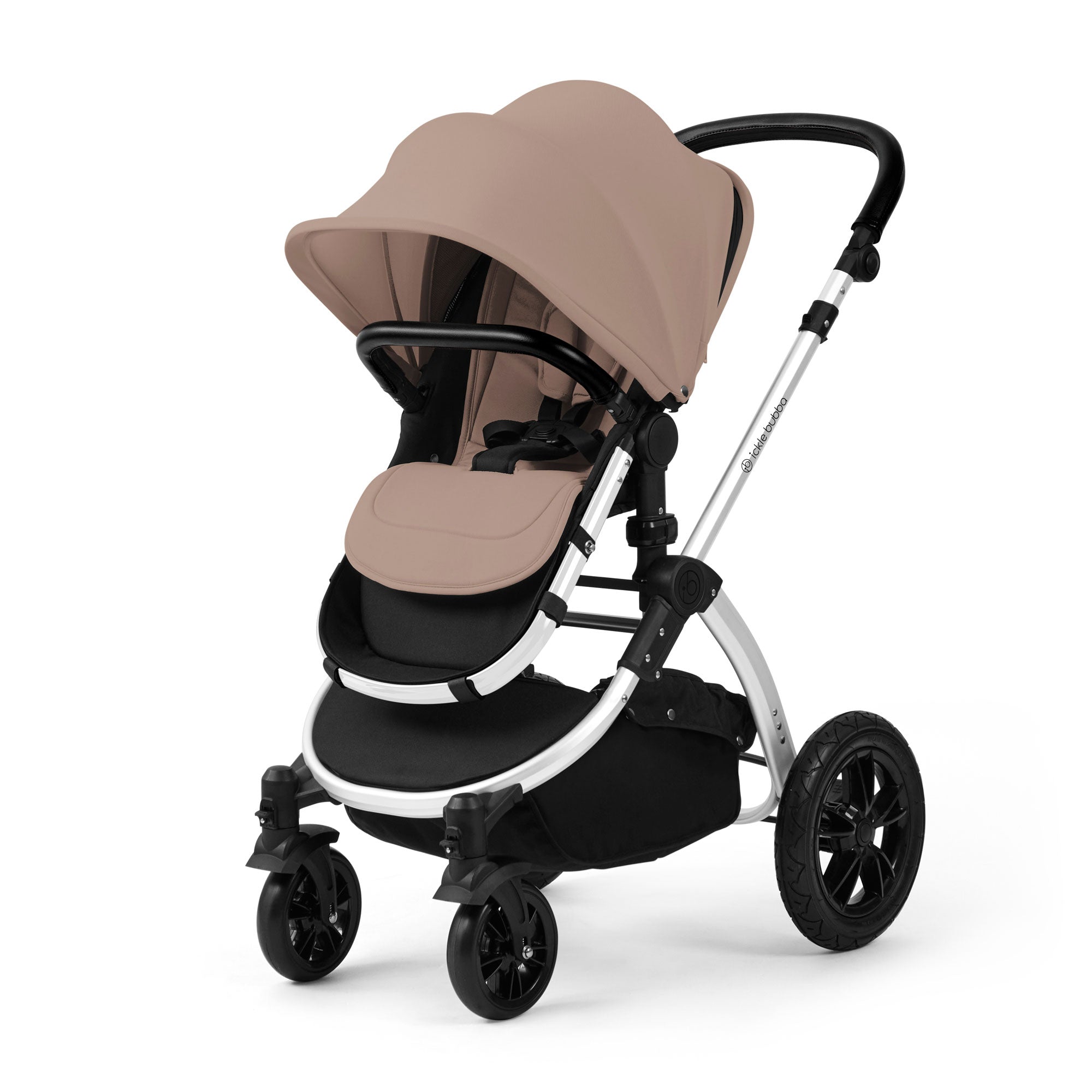 Ickle Bubba Stomp Luxe 12 Piece Travel System with i-Size Nimbus Car Seat & Spin Isofix Base in Desert