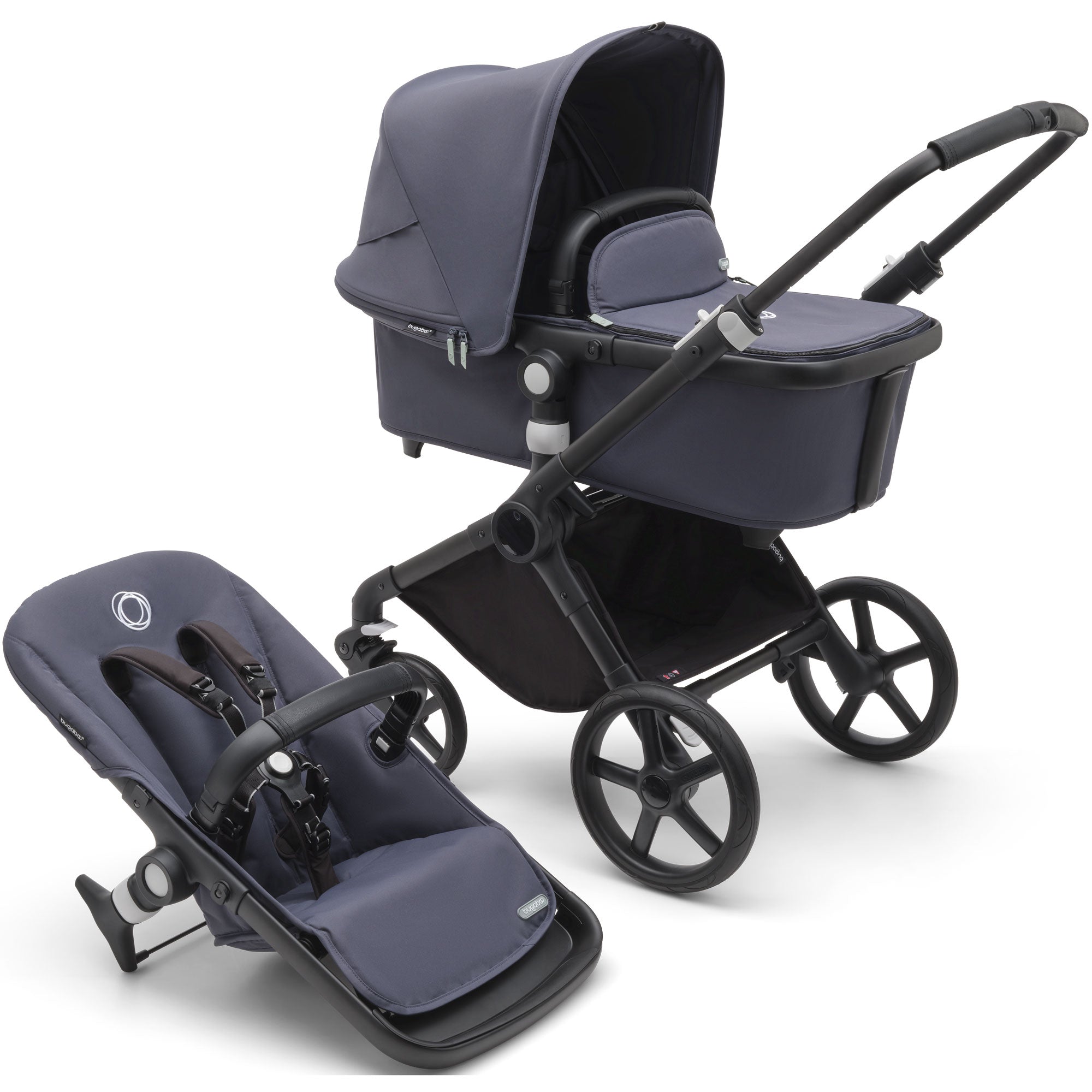 Bugaboo Fox Cub Ultimate Newborn Bundle in Black/Stormy Blue