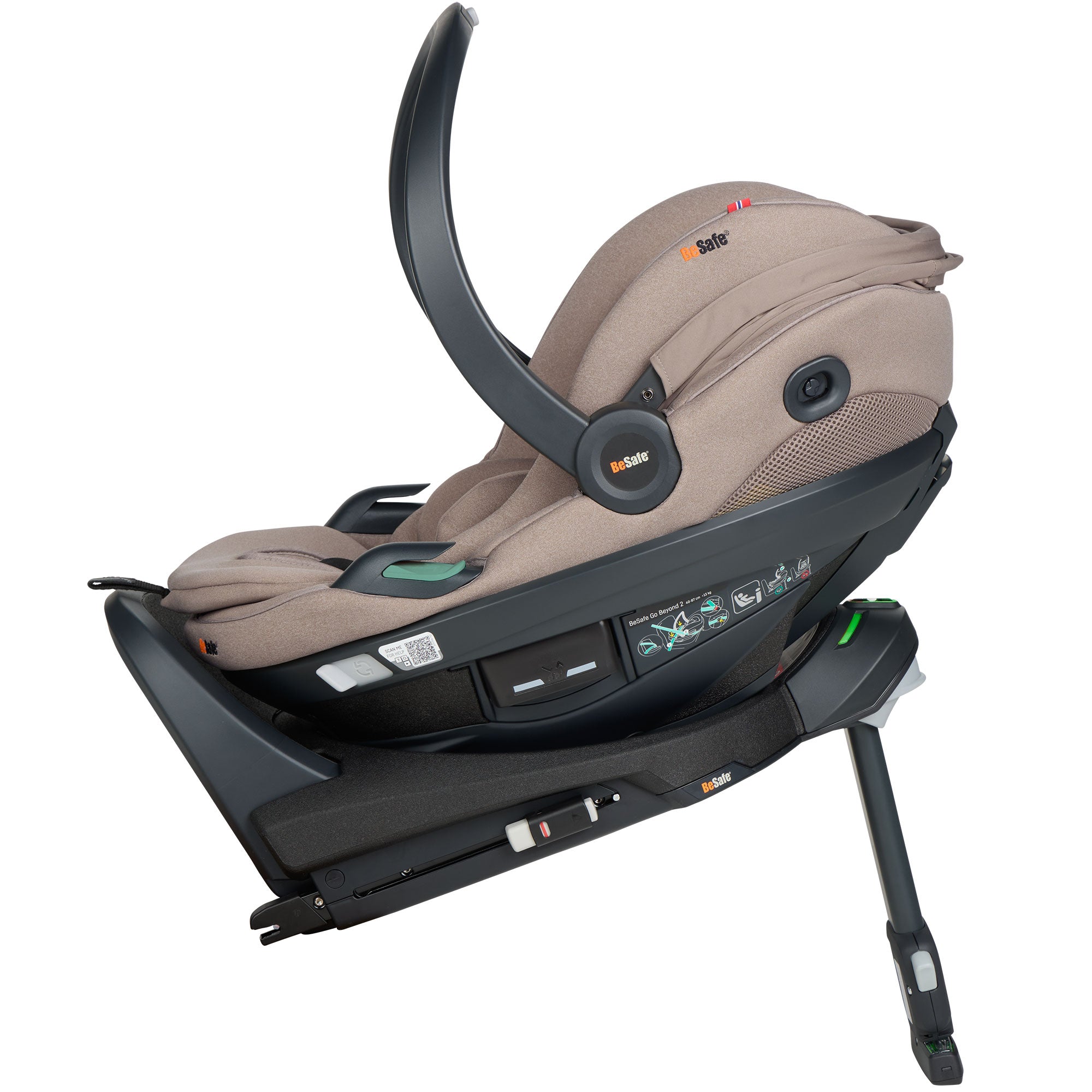 BeSafe Go Beyond 2 Car Seat in Dark Sand Soft Breeze