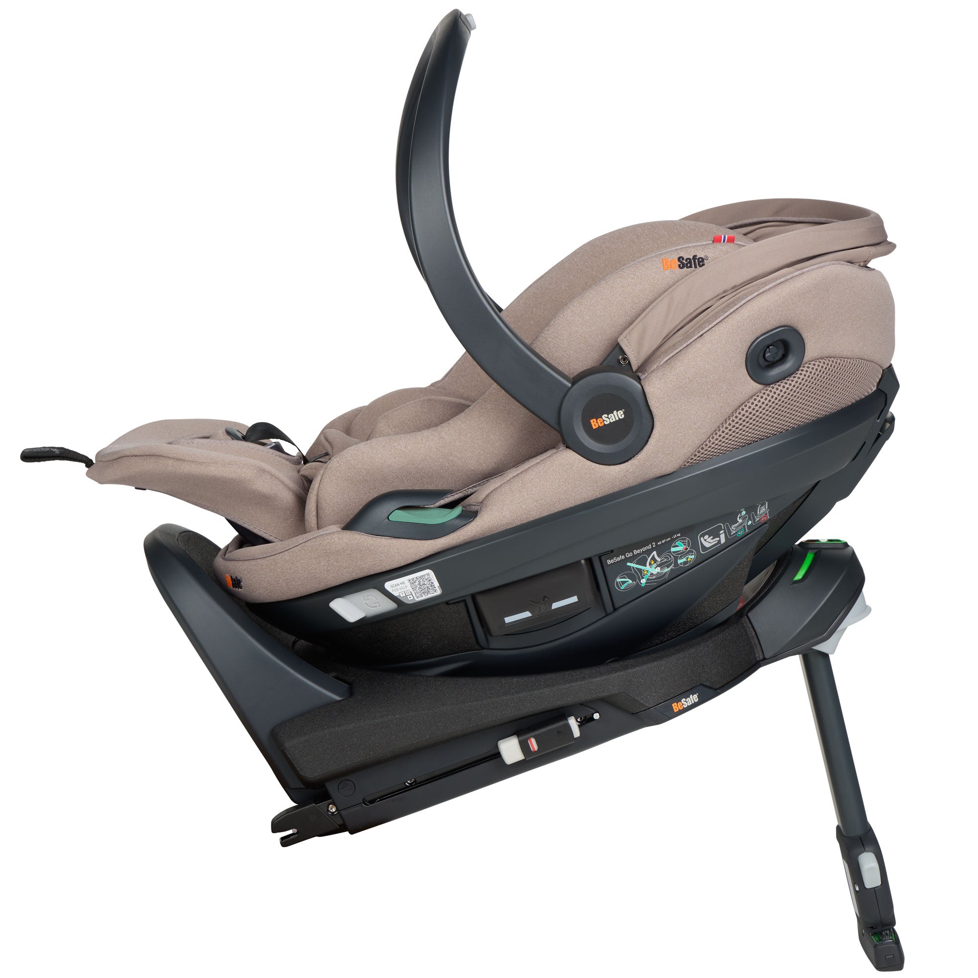 BeSafe Go Beyond 2 Car Seat in Dark Sand Soft Breeze