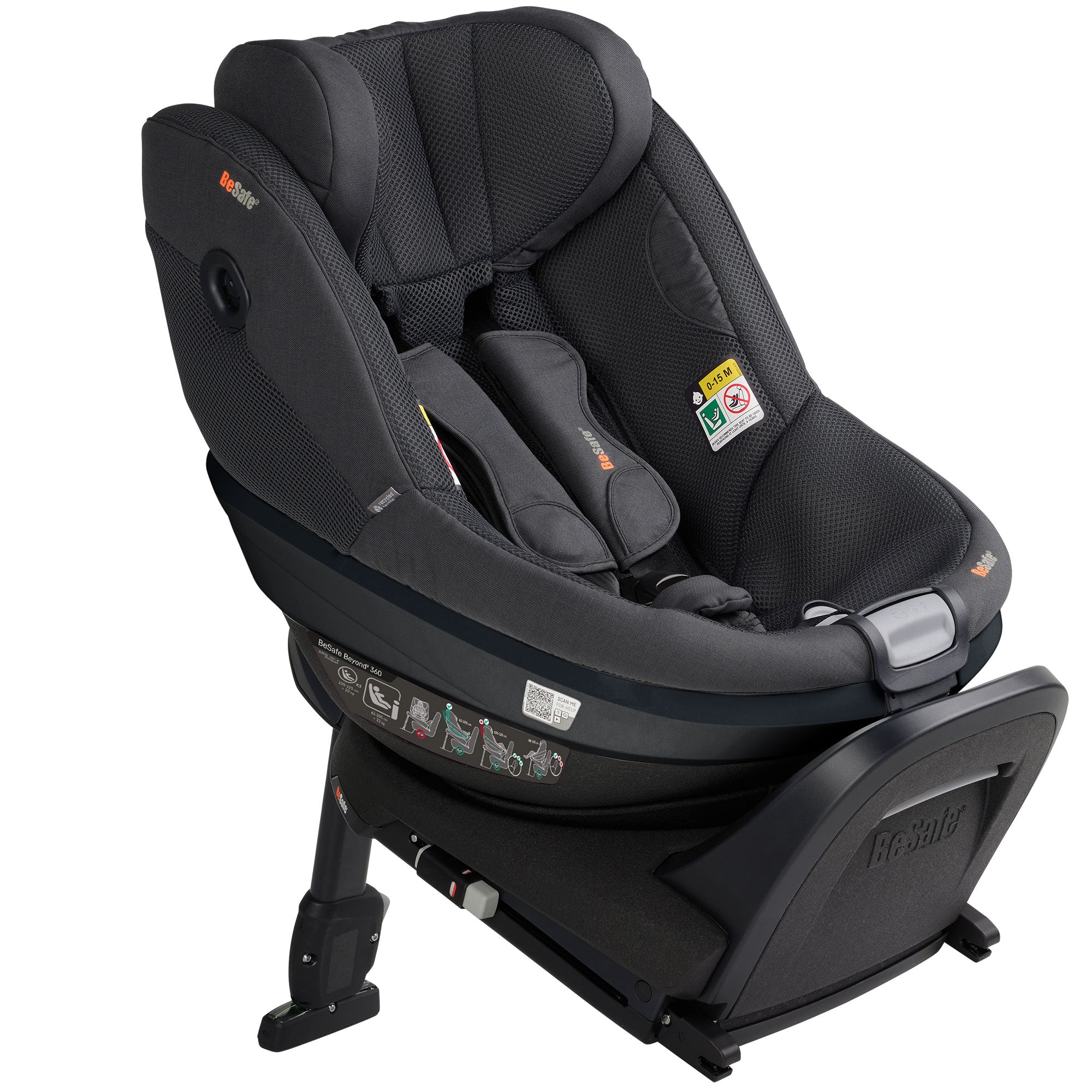 BeSafe Beyond 2 360 Car Seat & Base in Anthracite Mesh
